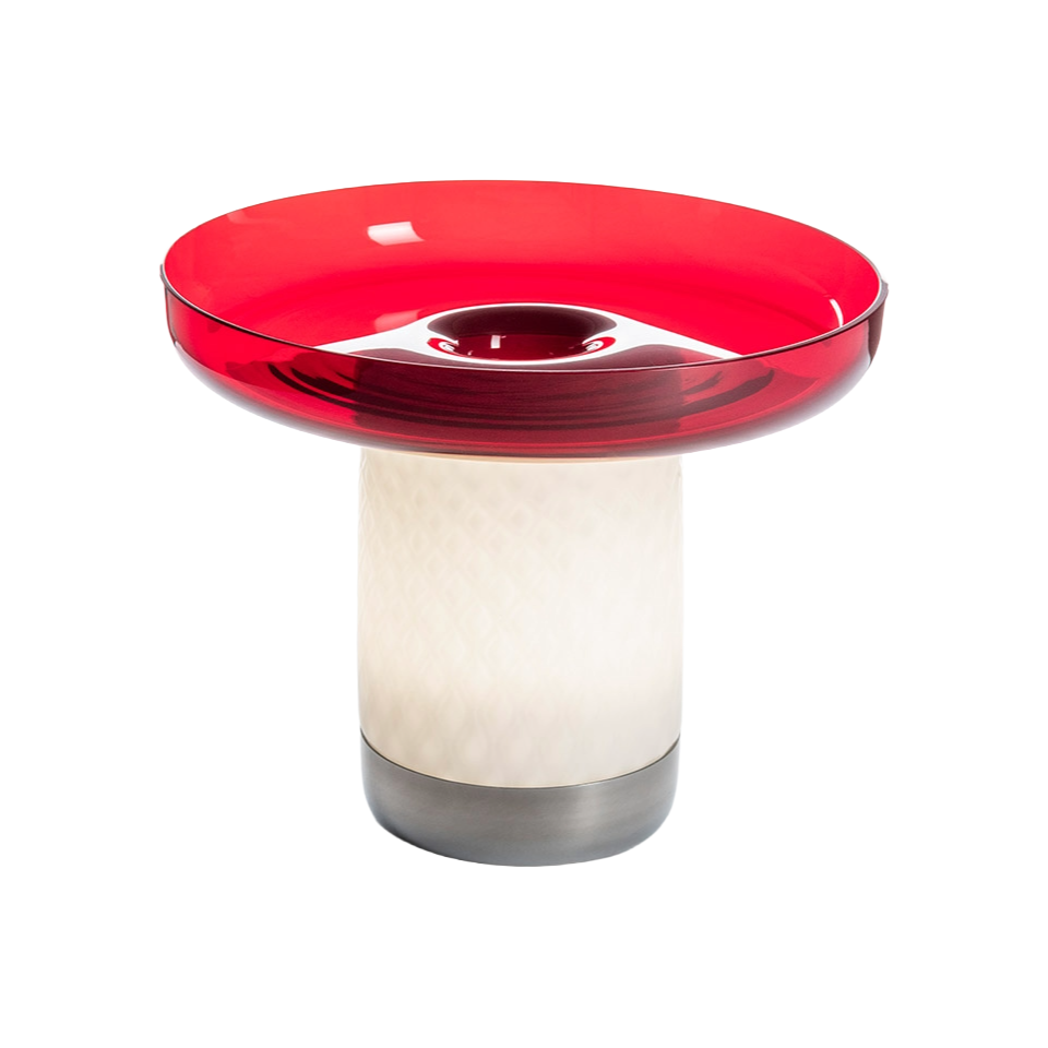 Tragbare Lampe BONTA PLATE weiß mit Rot