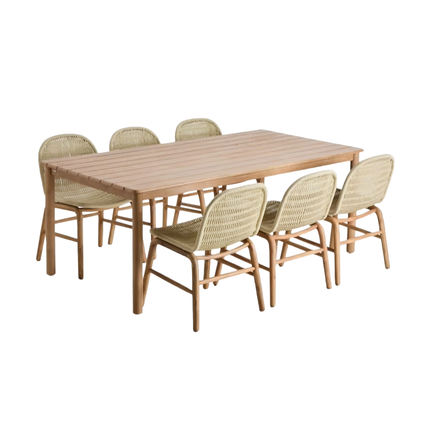 Tuinset SORI acaciahout met beige afwerking