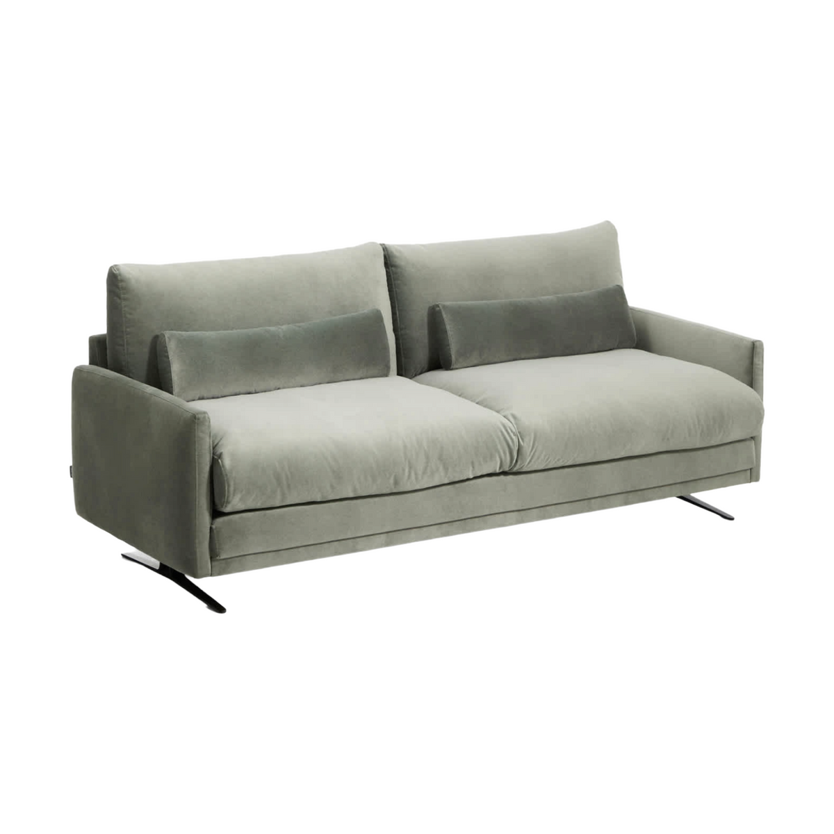 Sofa 3-zits fluweel VELIRO groen met zwarte basis