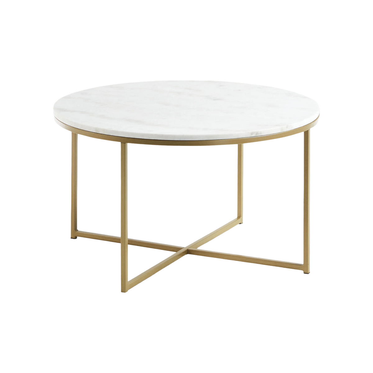 Koffietafel SHEFFIELD wit marmer met gouden basis