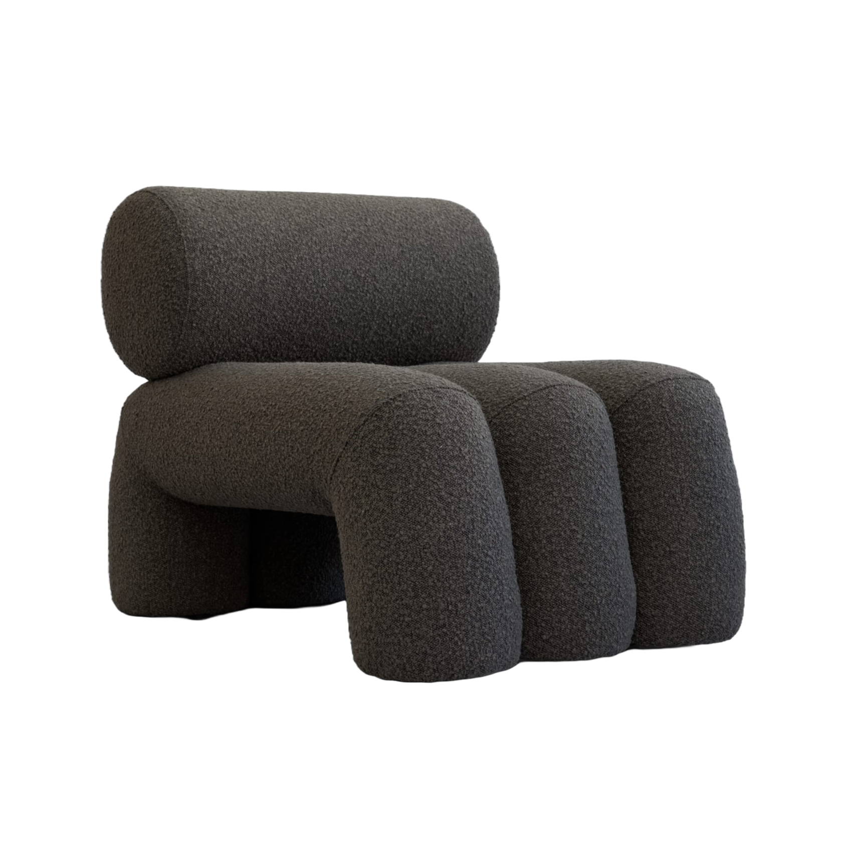 FOKU Sessel graubraun Bouclé