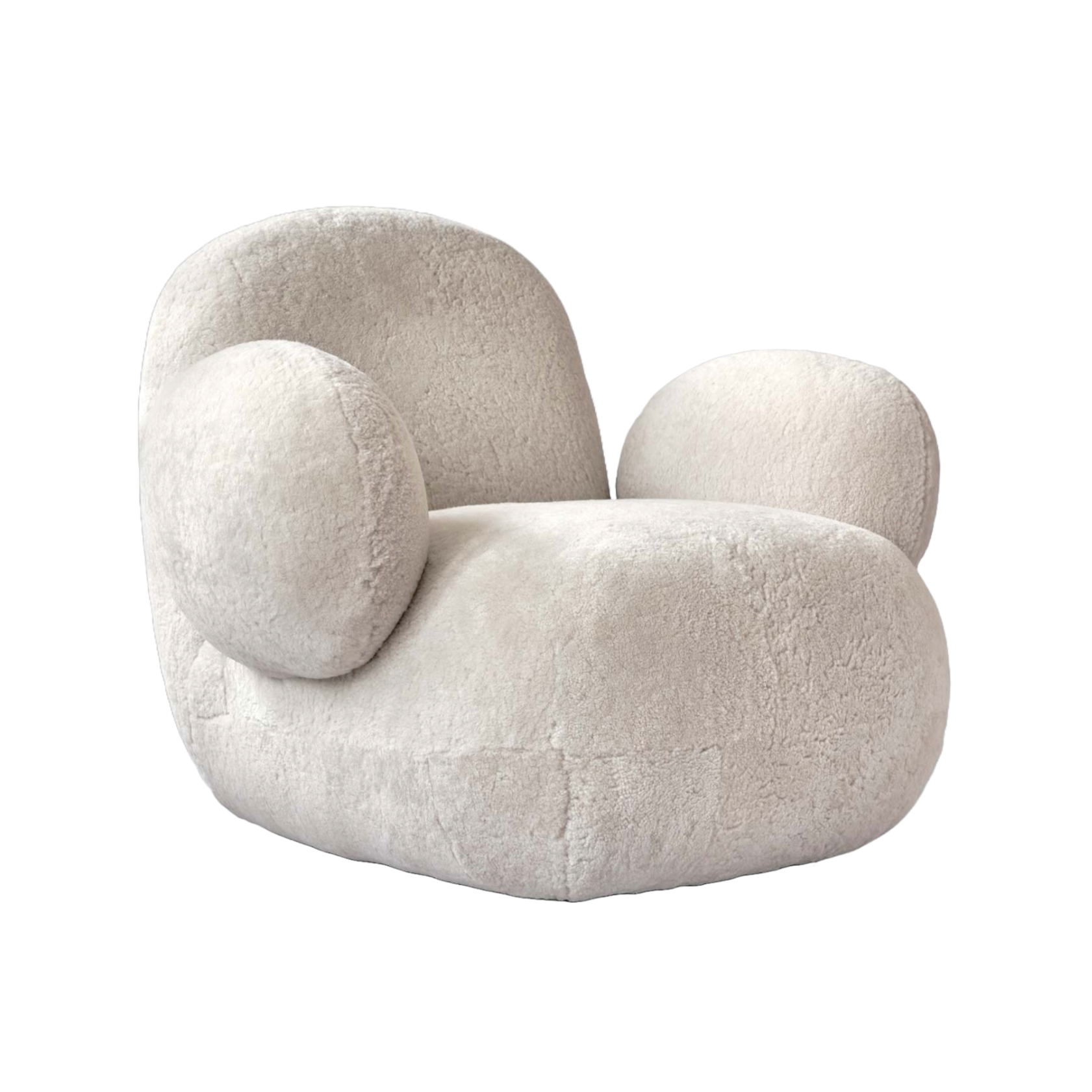 Fotel w tkaninie Sheepskin TOE FLAT złamana biel – 101 Copenhagen