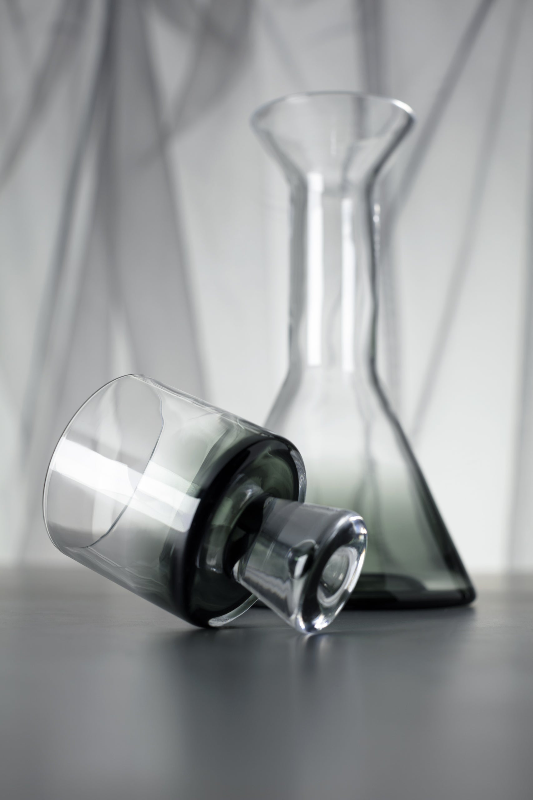 Set van glazen TANK zwart glas