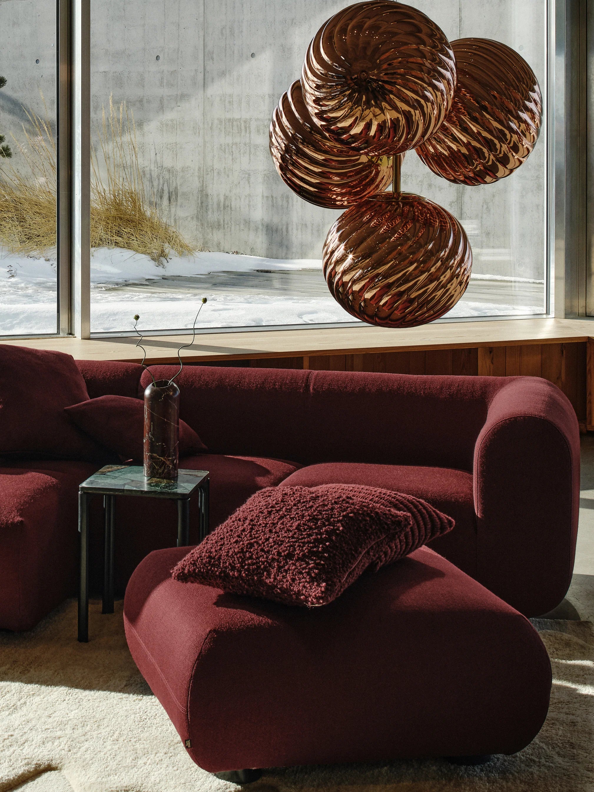 BOBBLE Kussen bordeaux
