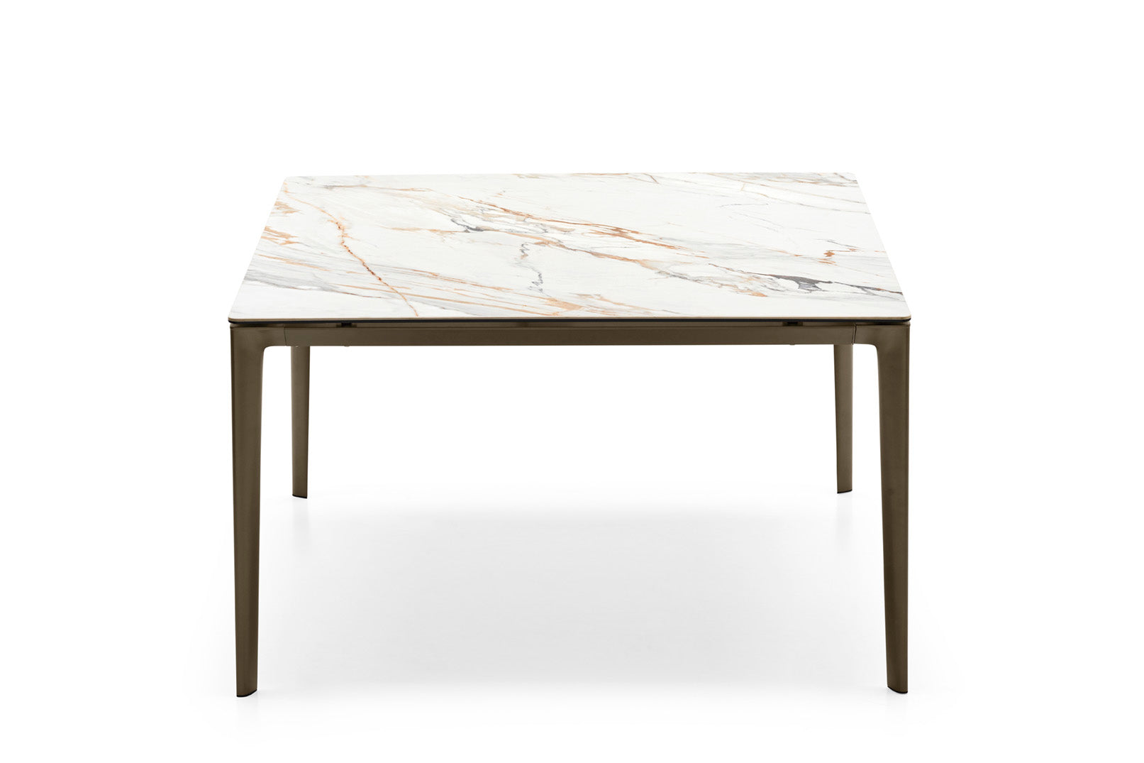 Uittrekbare tafel BOMA met witte blad en bruine basis