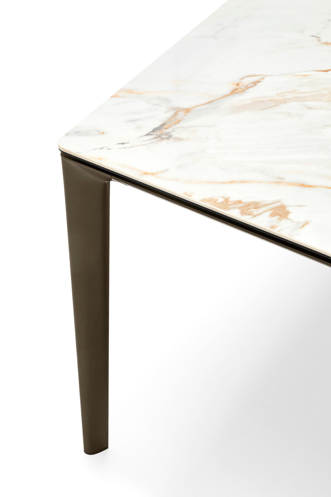 Uittrekbare tafel BOMA met witte blad en bruine basis