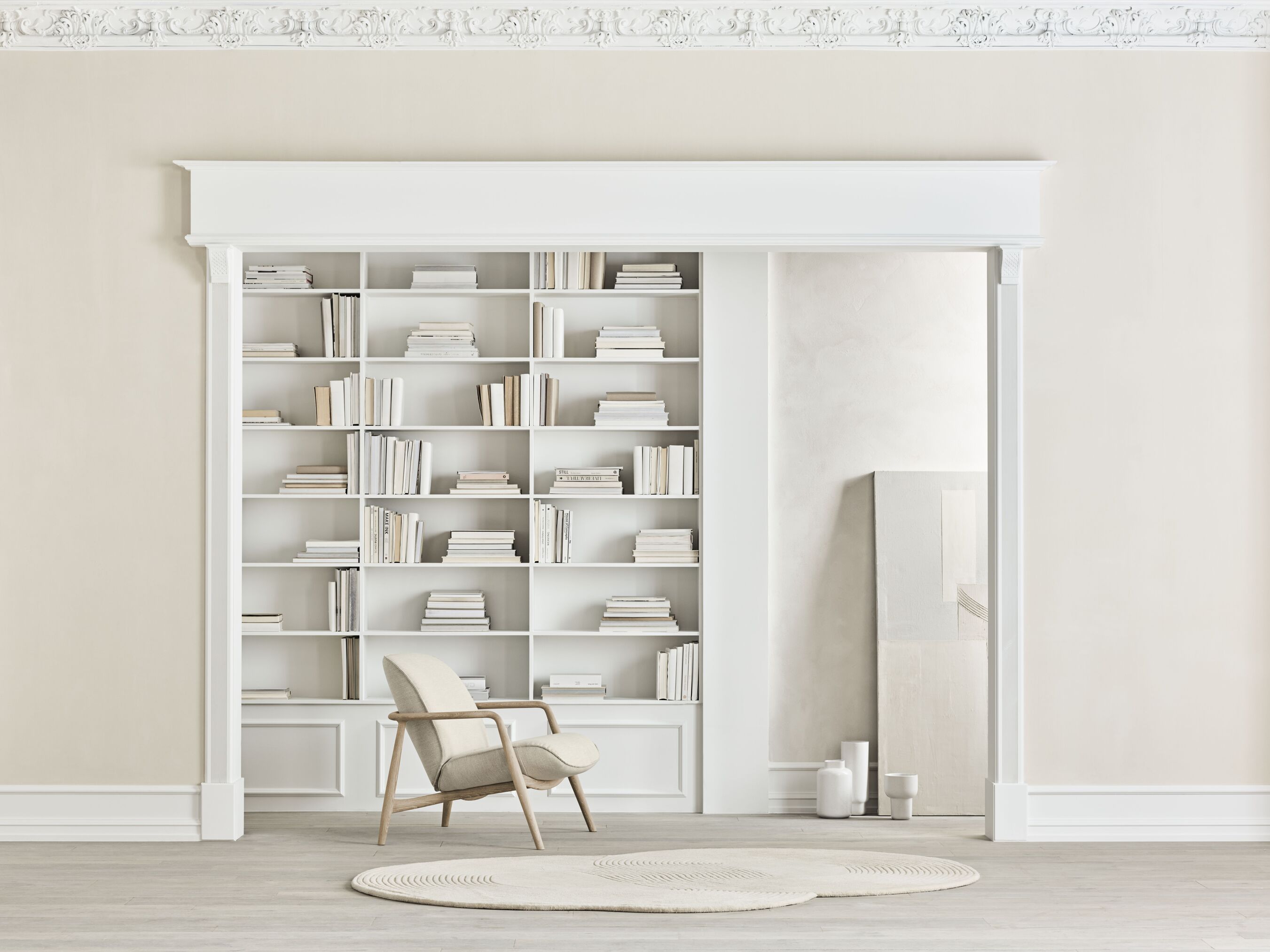 Ronde ZEN SPLIT tapijt beige