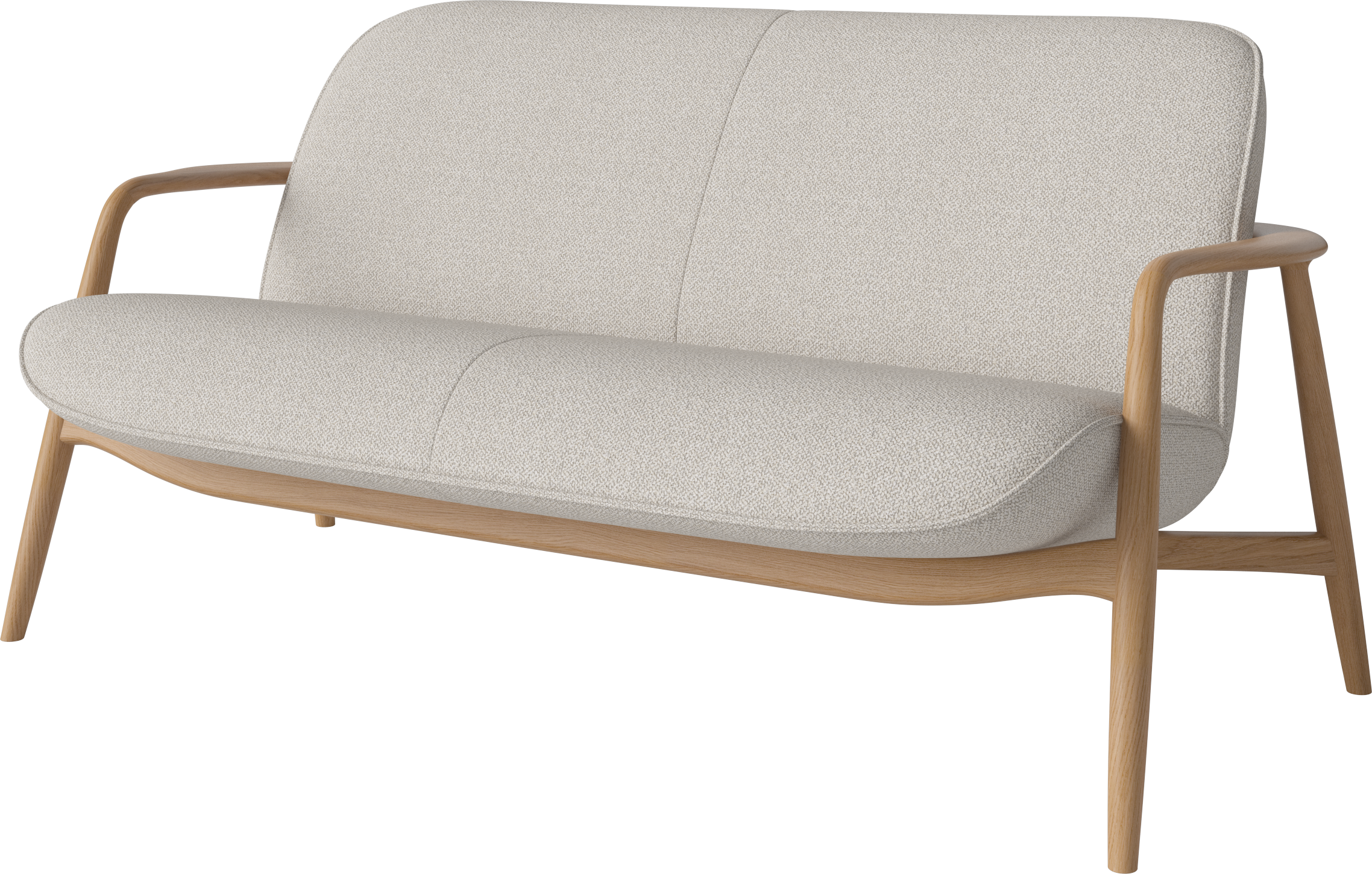 BOWIE gestoffeerde bank met eikenhouten basis