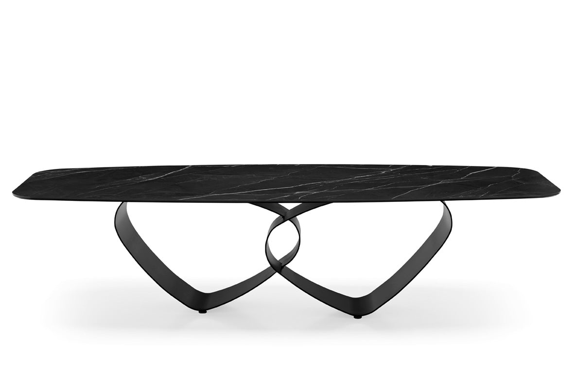 BREEZE table with black top and black base
