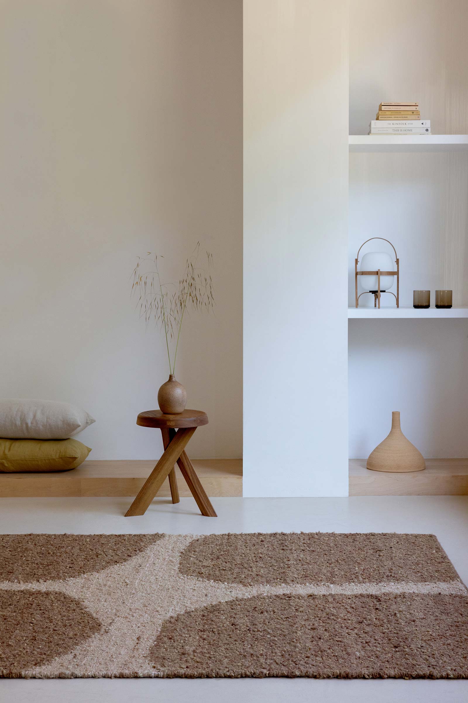 Vloerkleed CRAFT FUNDAMENT crèmekleurig met beige