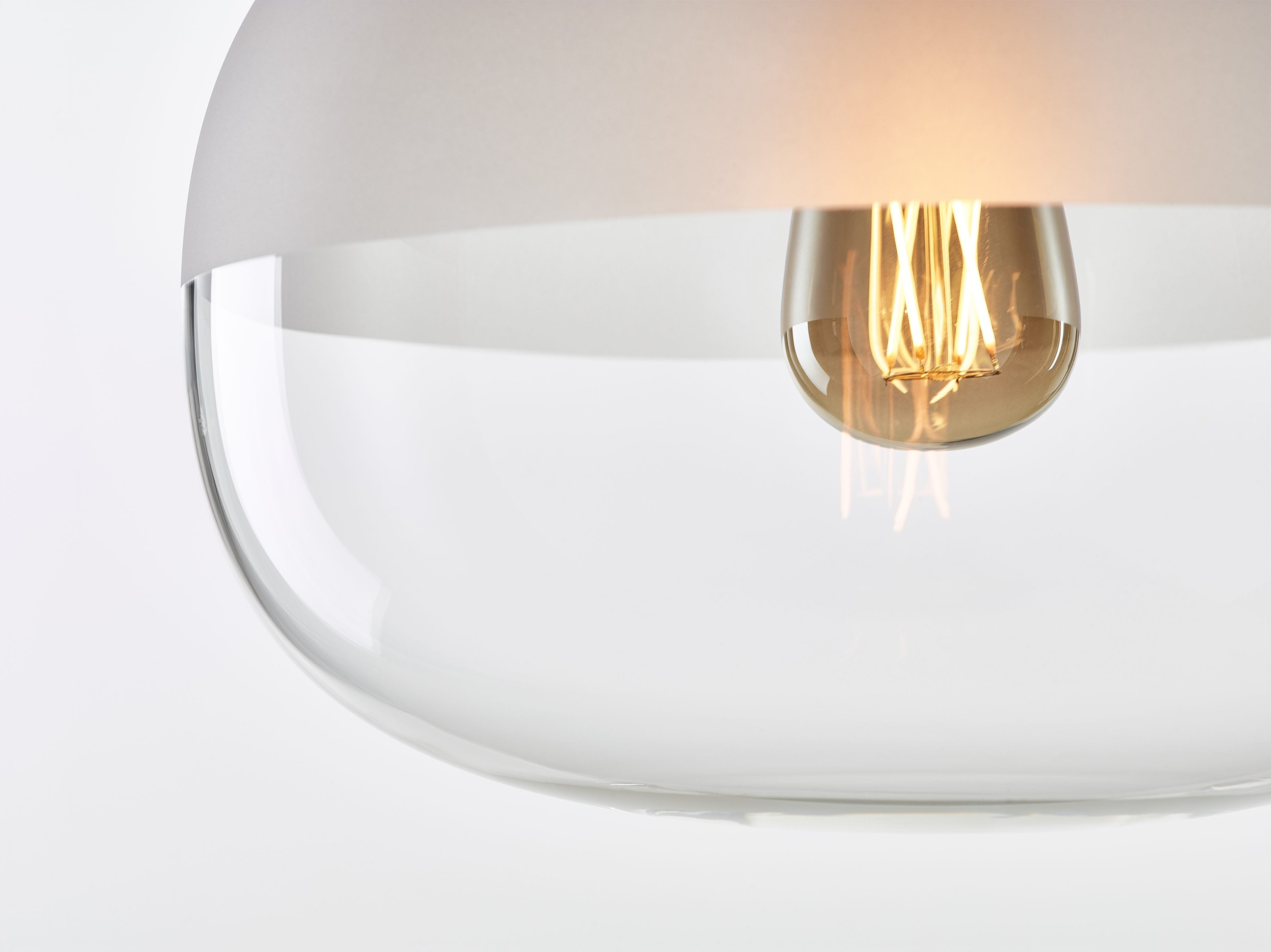 Lampa wisząca AWA MEDIUM szkło dmuchane – drewno i metal