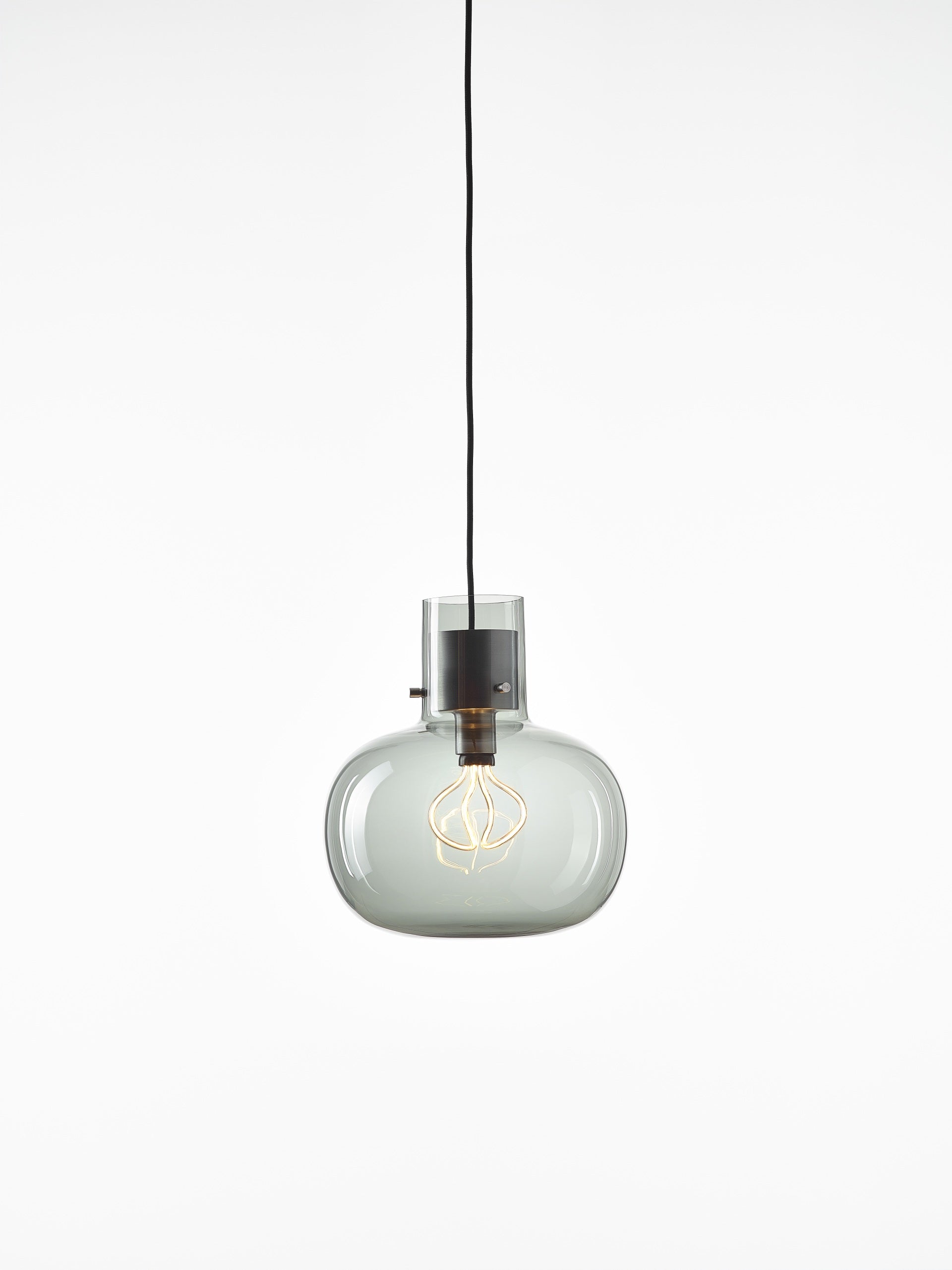Lampa wisząca AWA MEDIUM szkło dmuchane – drewno