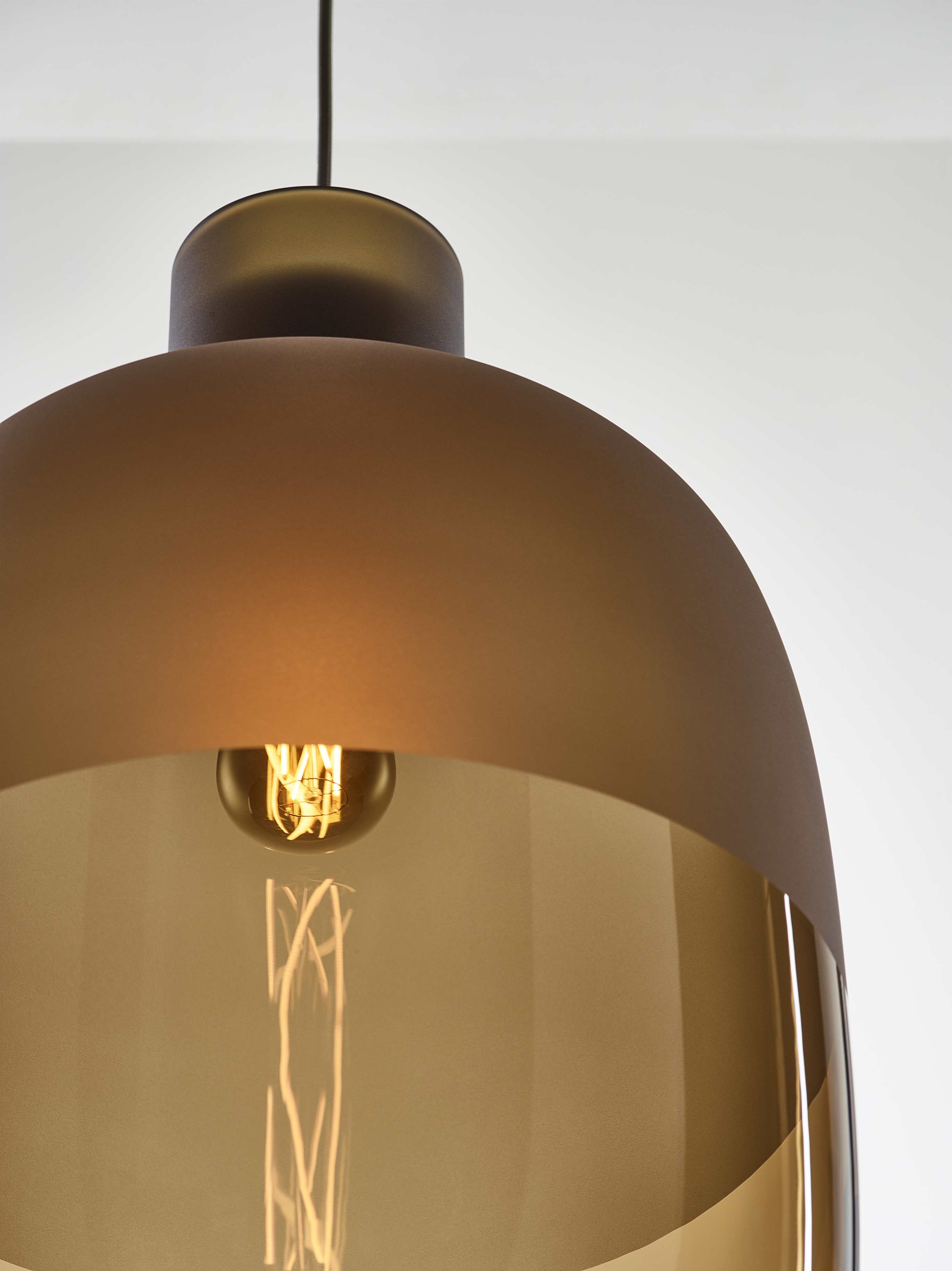 Lampa wisząca AWA LARGE szkło dmuchane – drewno