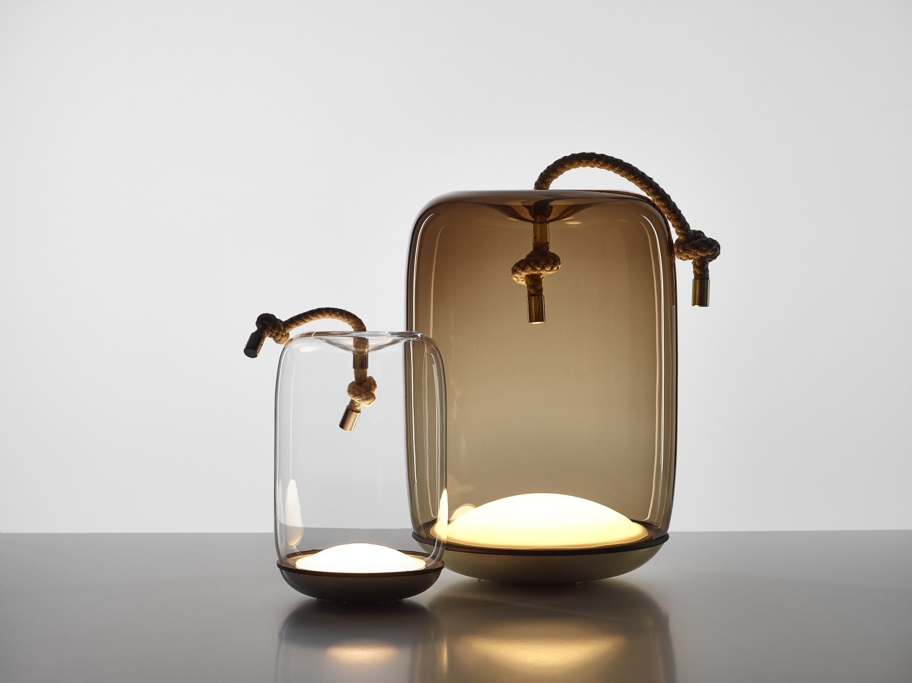 Draagbare lamp KNOT BATTERY - CILINDRO glas