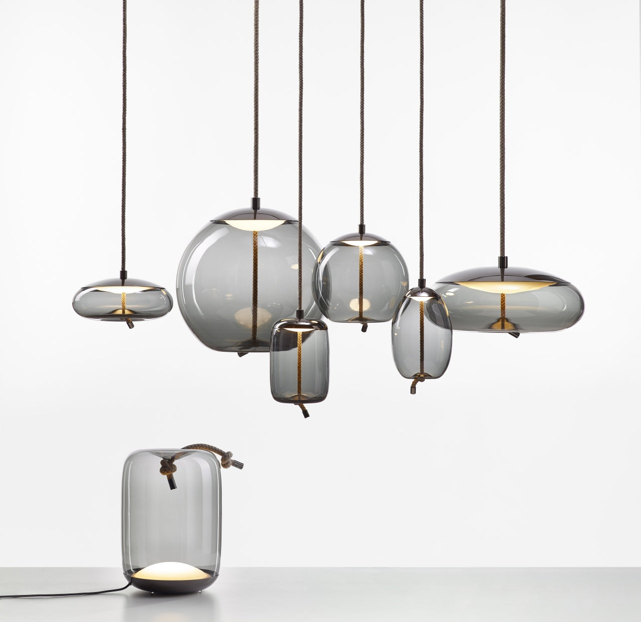Hanglamp KNOT - UOVO glazen