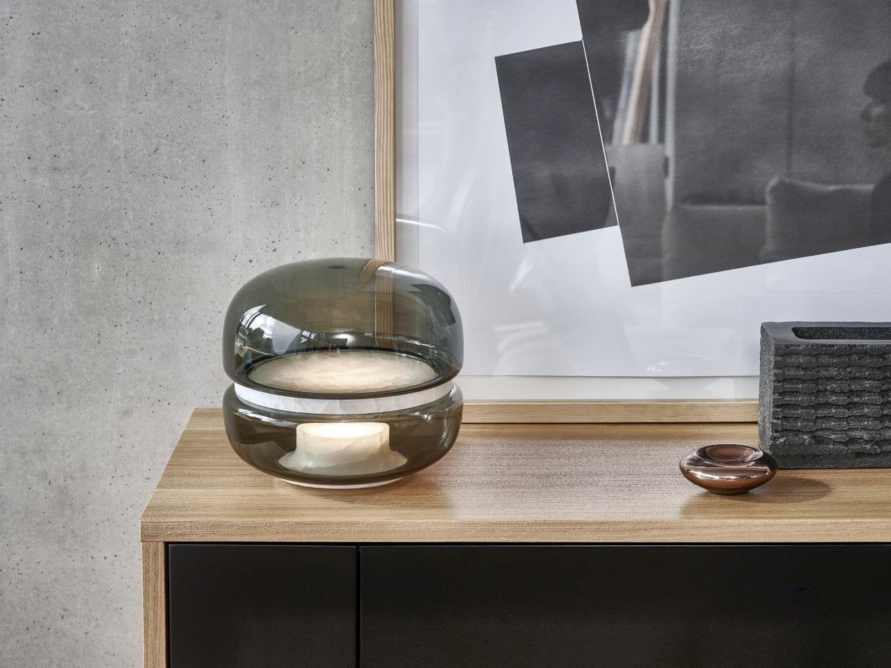 Lampa stołowa MACARON MINI dmuchane szkło z onyksem – Brokis