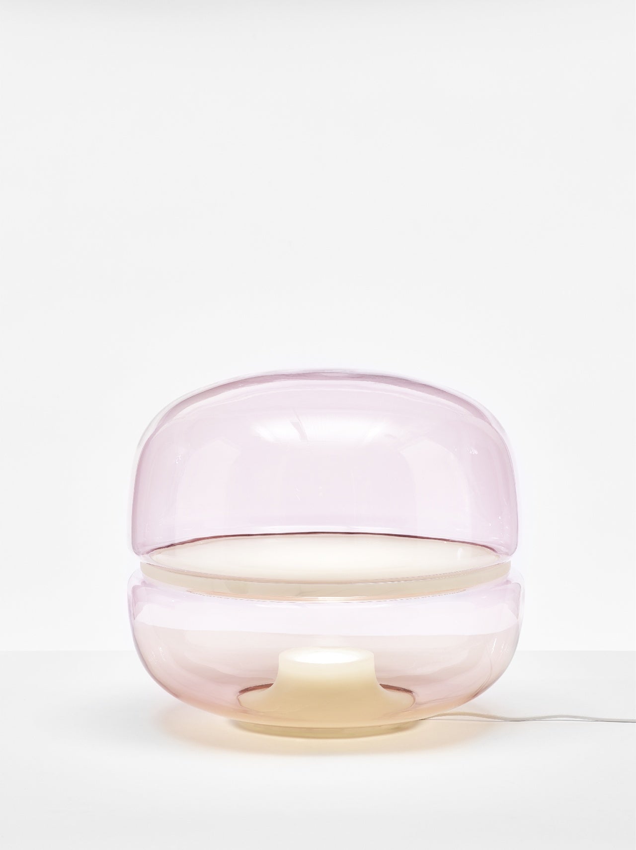 Makkaron -M -Tischlampe aufblasbares Glas mit Onyx