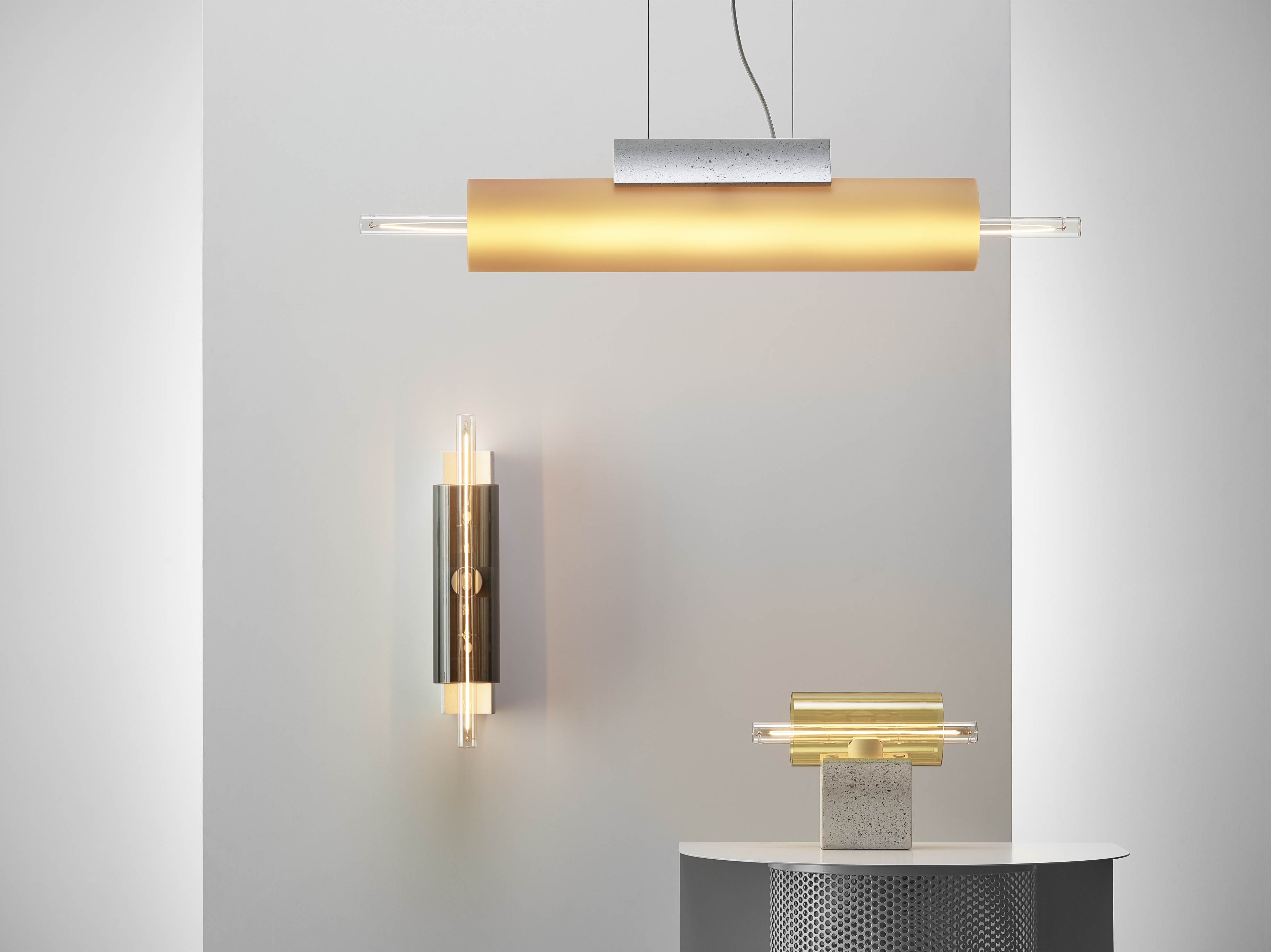 Lampa stołowa OVERLAY beton – szkło, Brokis