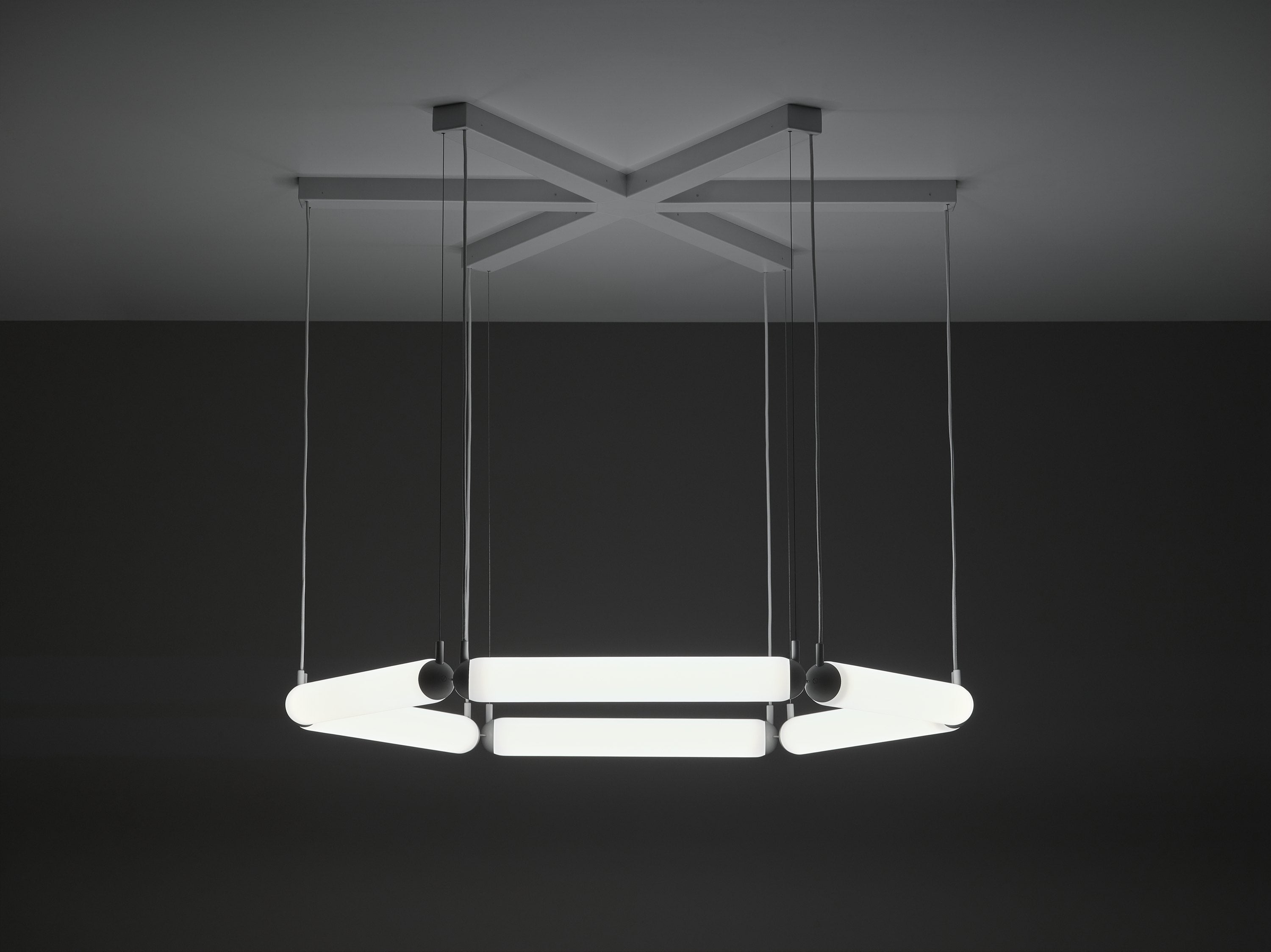 Lampa wisząca PURO CONTOUR - HEXAGON szkło matowe – styl minimalistyczny