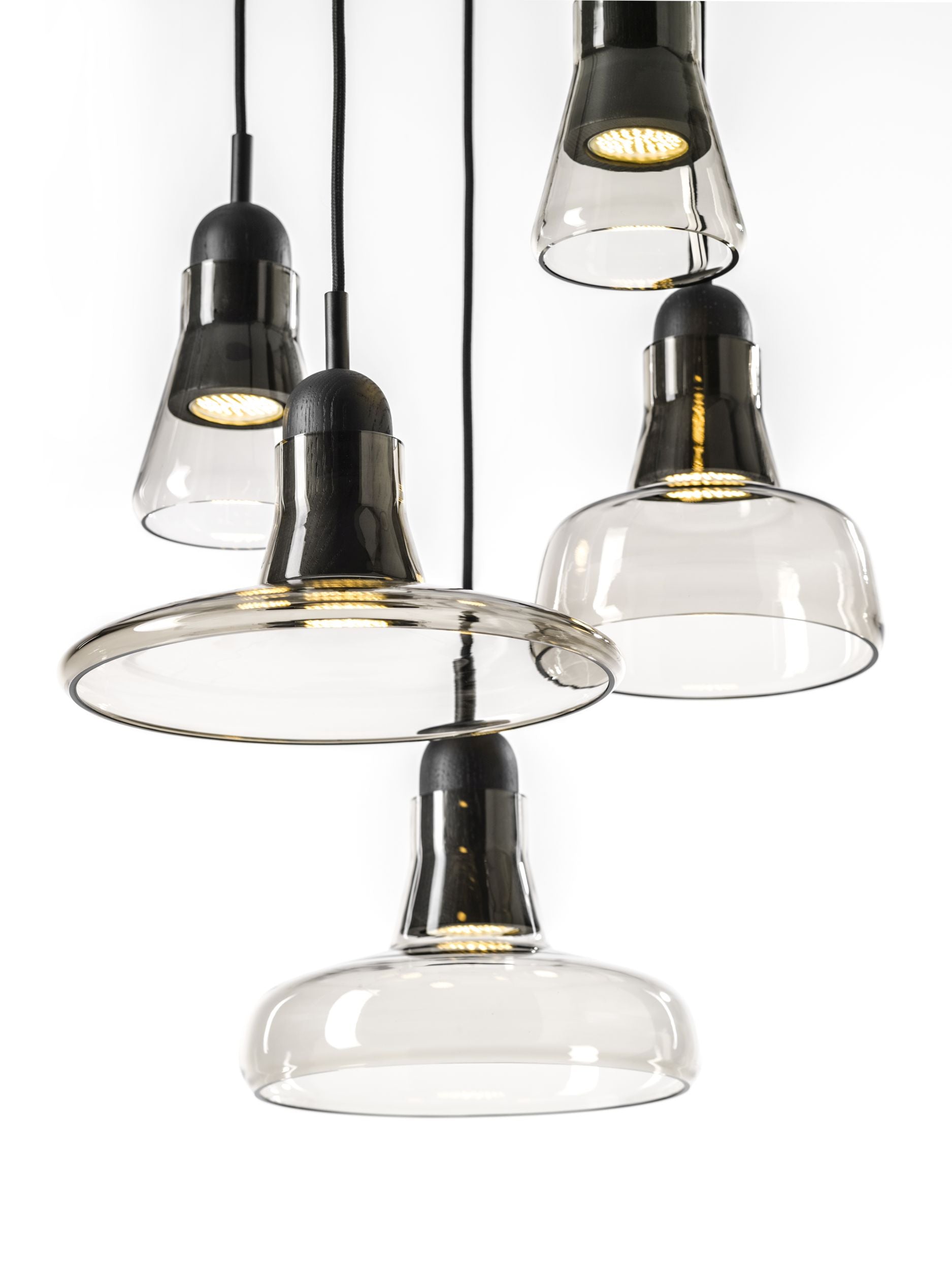 Hanglamp SHADOWS - SET RING glas glanzend