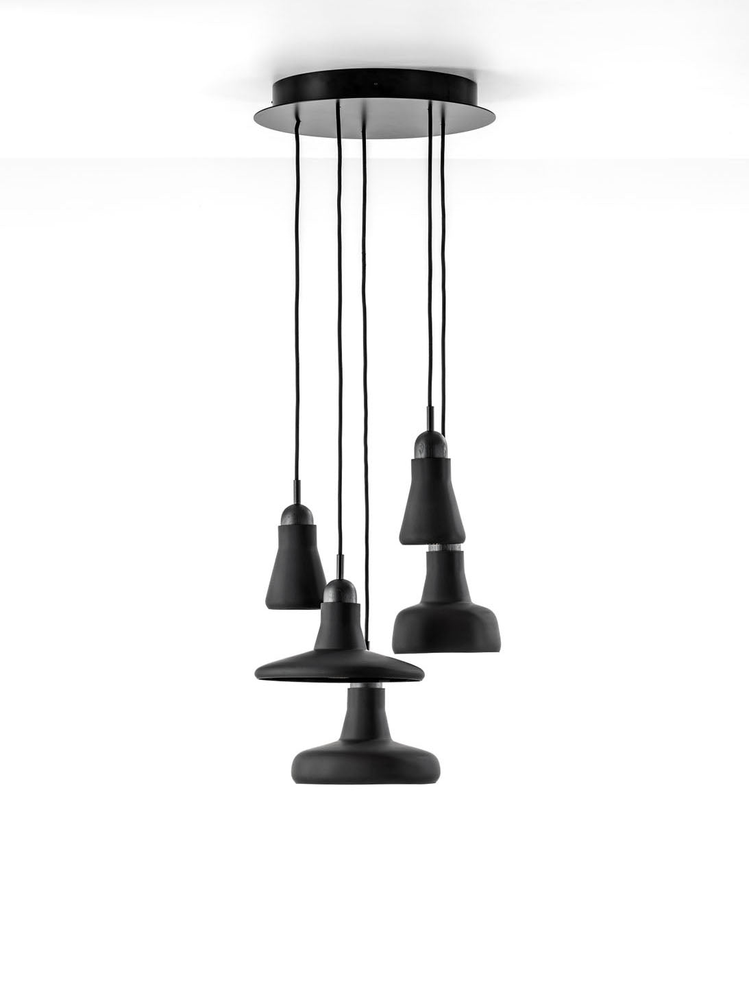 Lampa wisząca SHADOWS - SET RING szkło matowe – drewno, Brokis