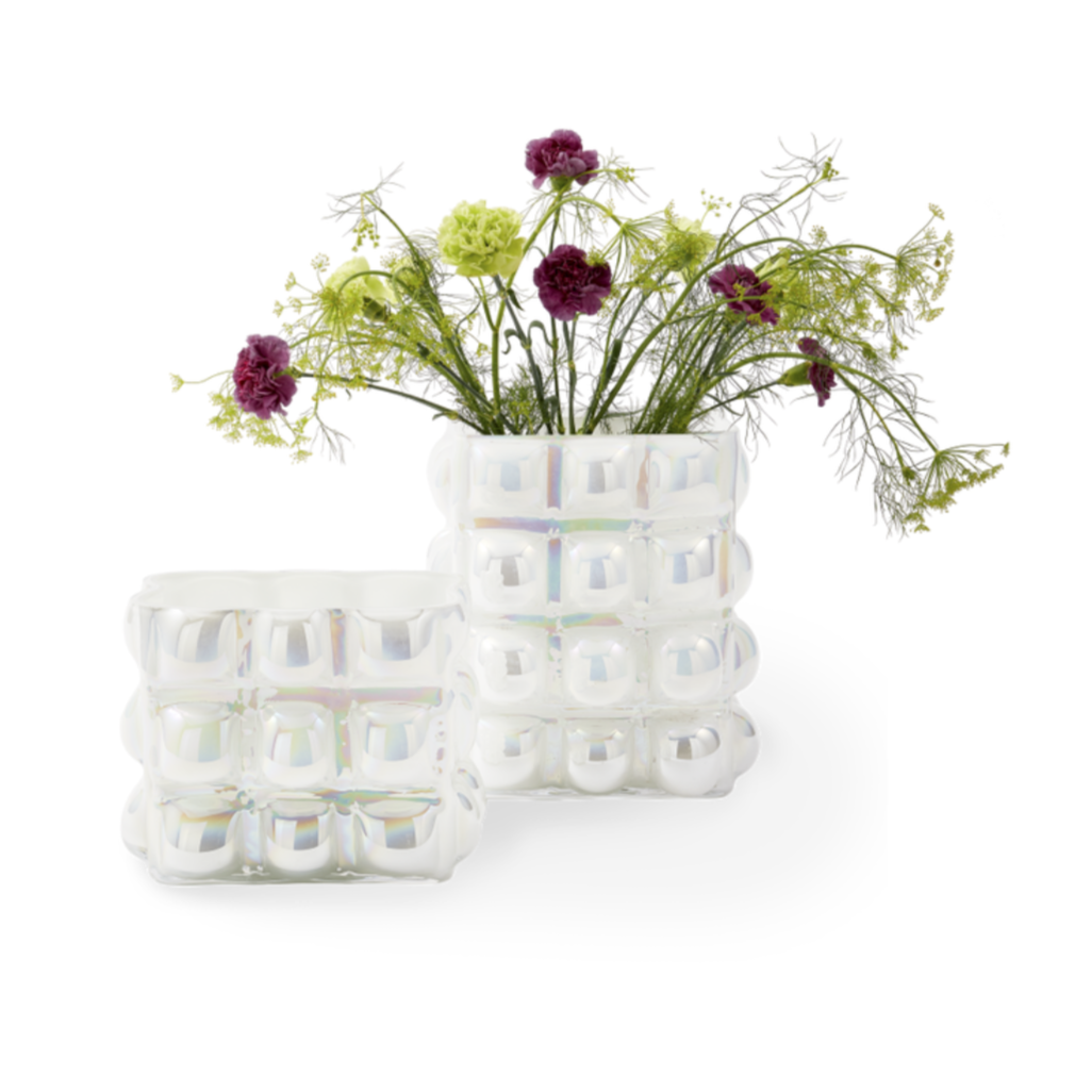 BUBBLE Vase weiß glänzend
