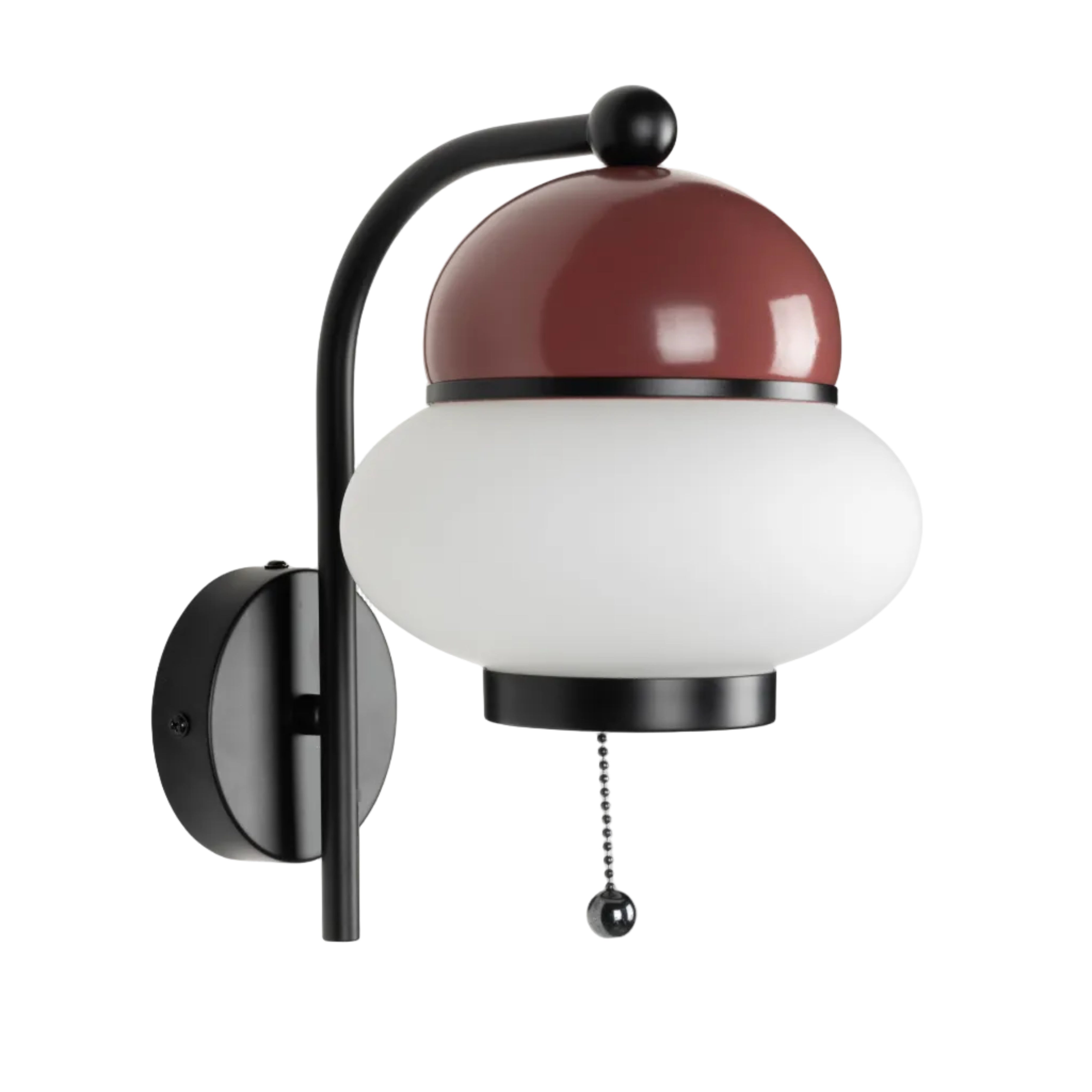 Kinkiet BUMBLE bordeaux met zwarte afwerking
