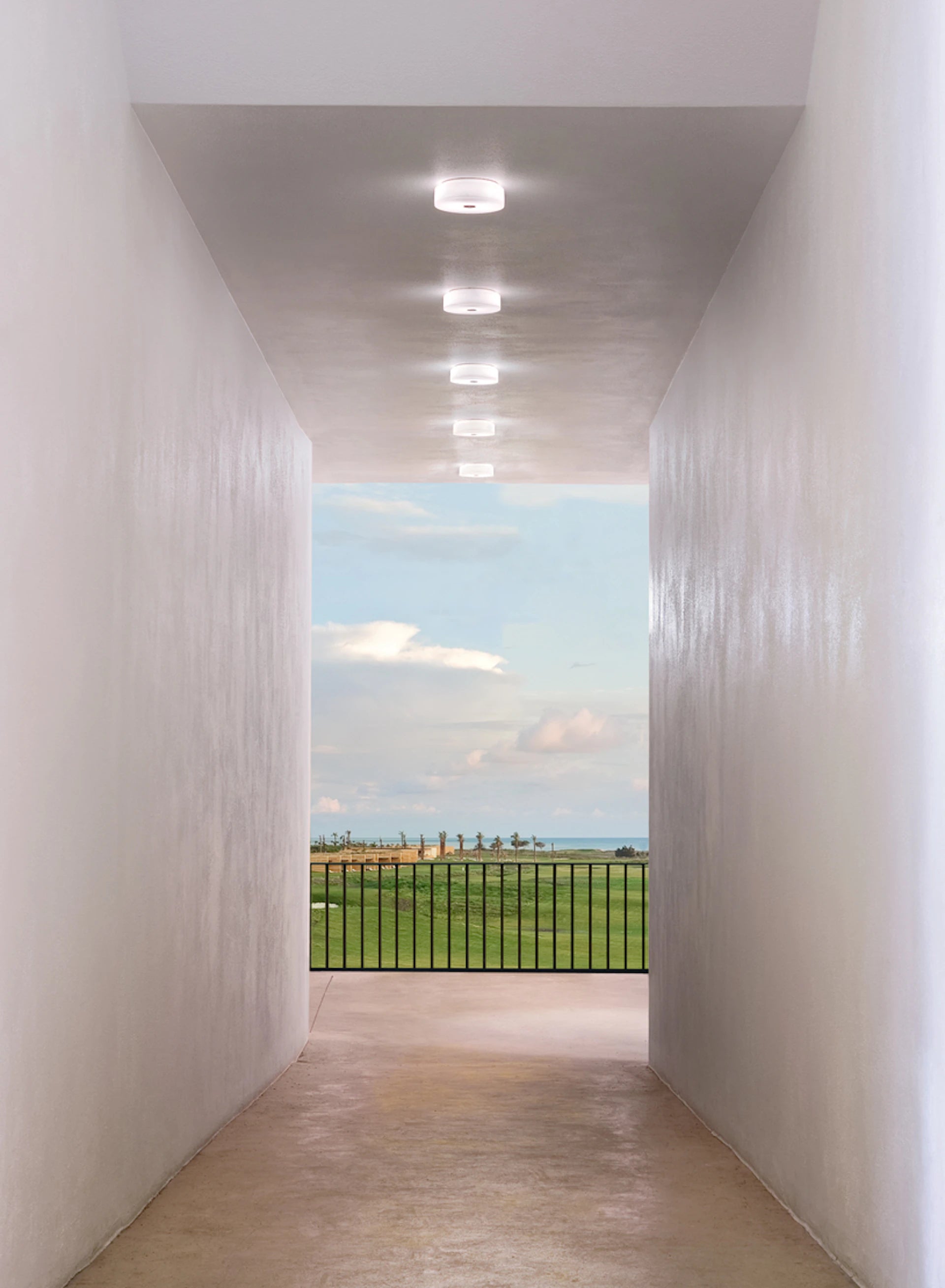 Plafond BUTTON opaalglas