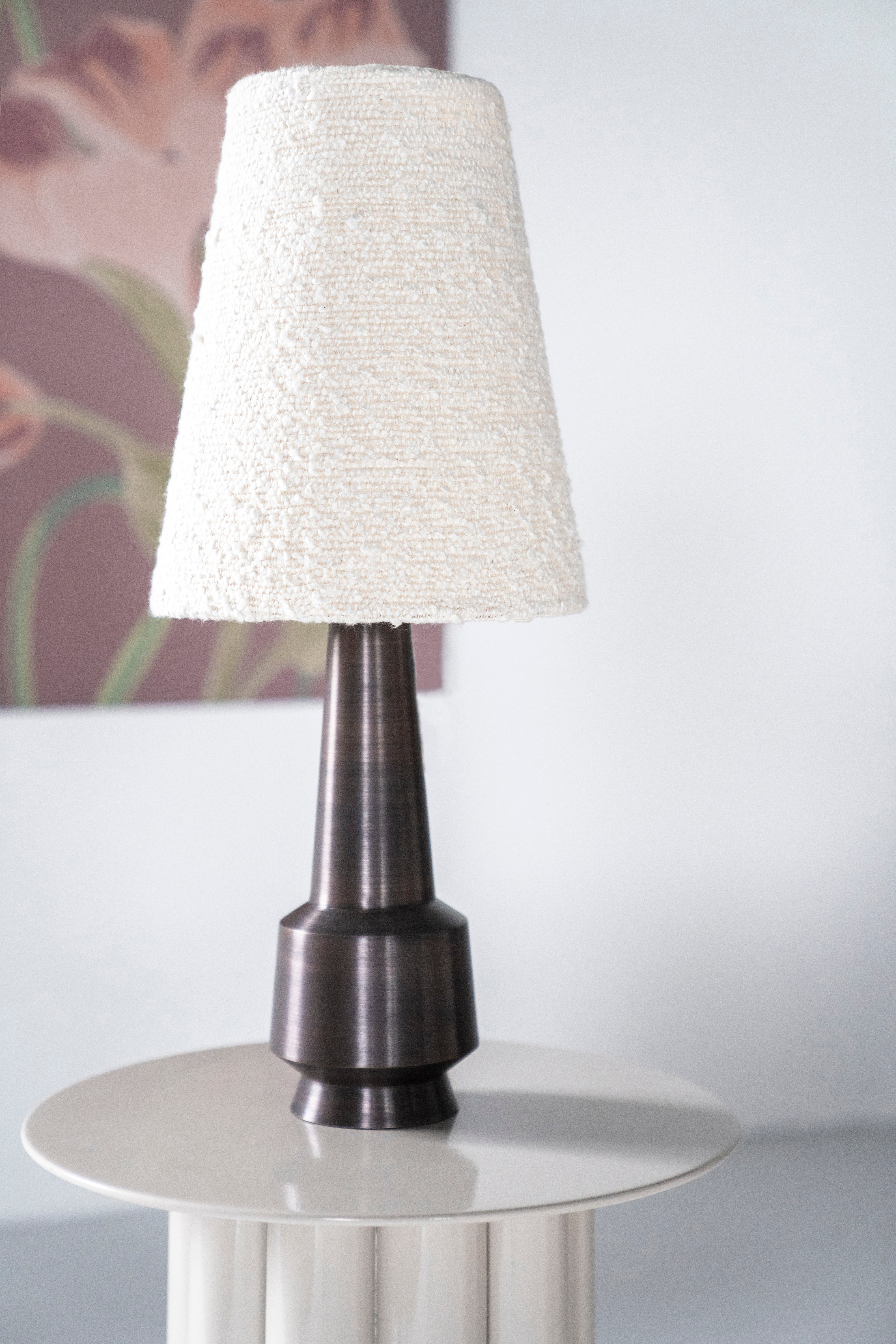 DAWN table lamp light beige with dark brown base