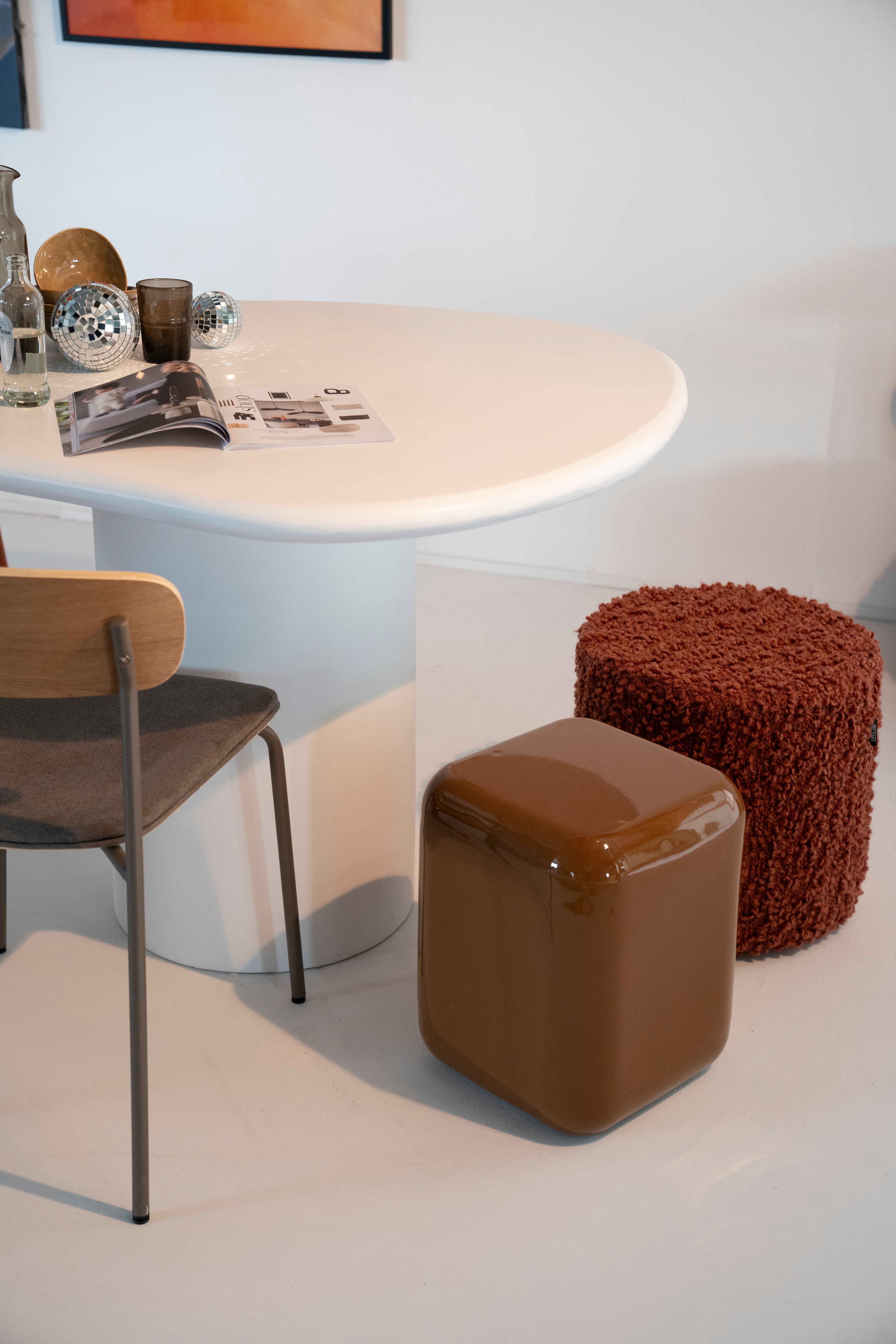 Hocker VISTA dunkelbeige