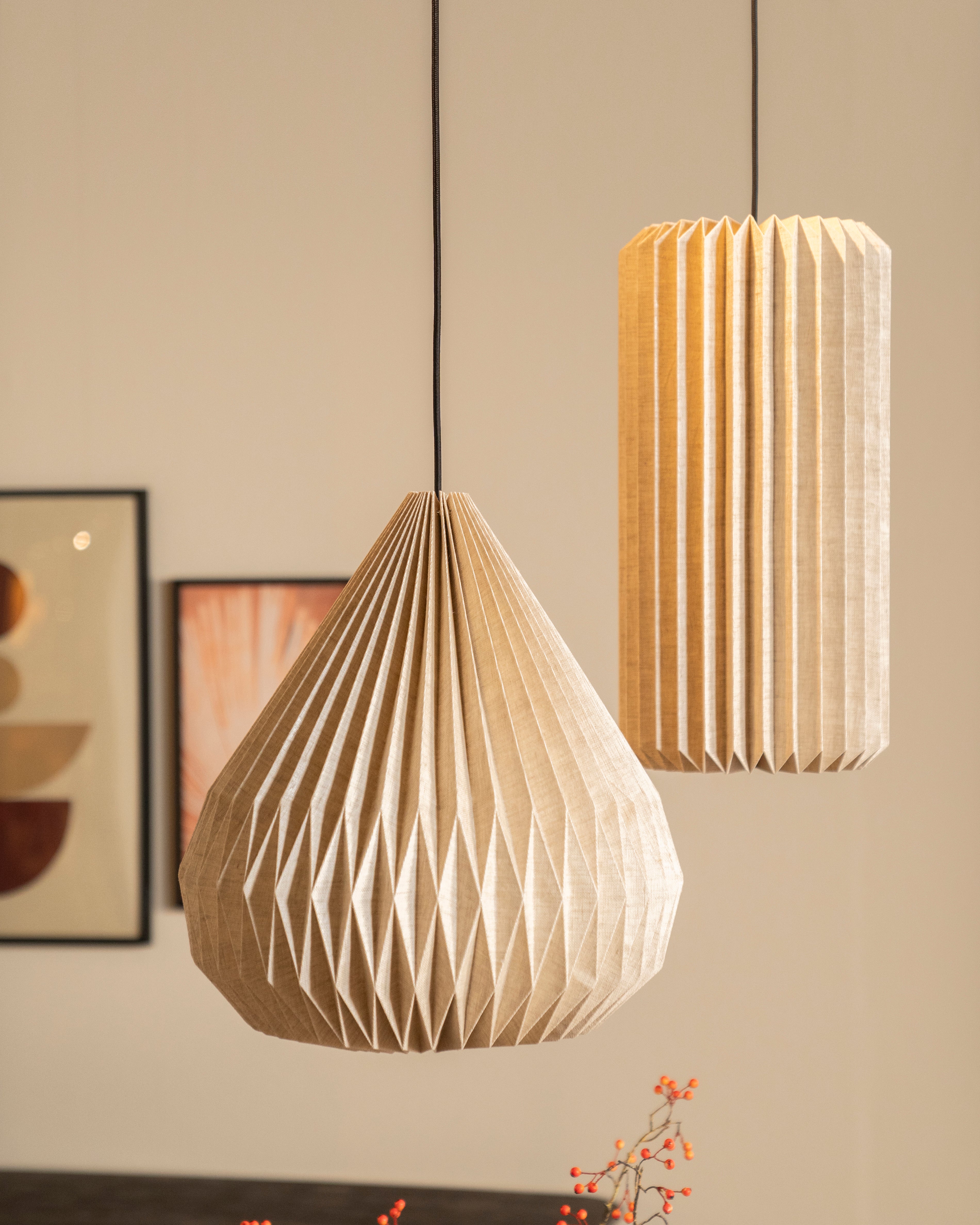 ZUKI Pendant Lamp in Paper and Linen