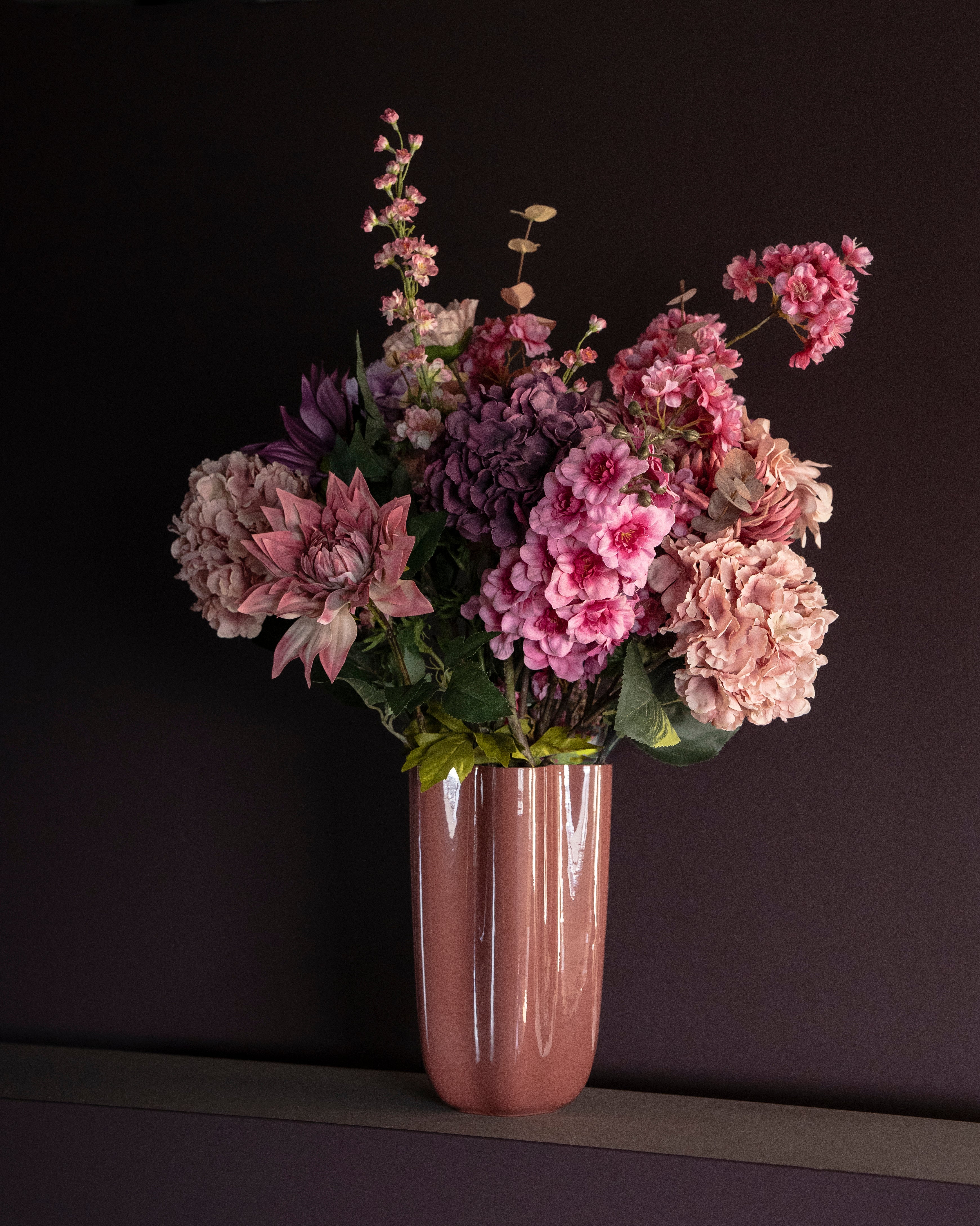 Glazen vaas FLORI koraal