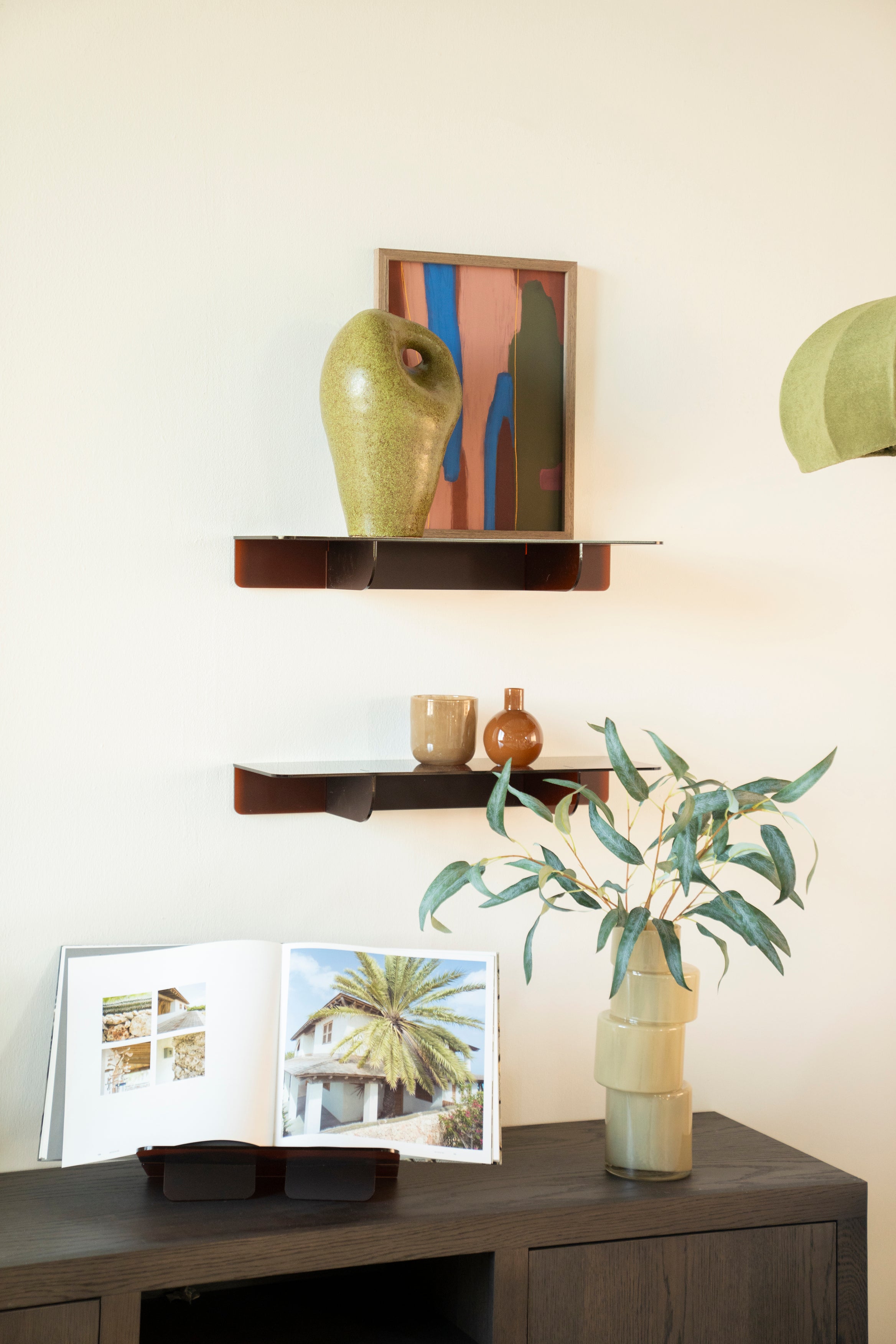 Beige glass vase PILA