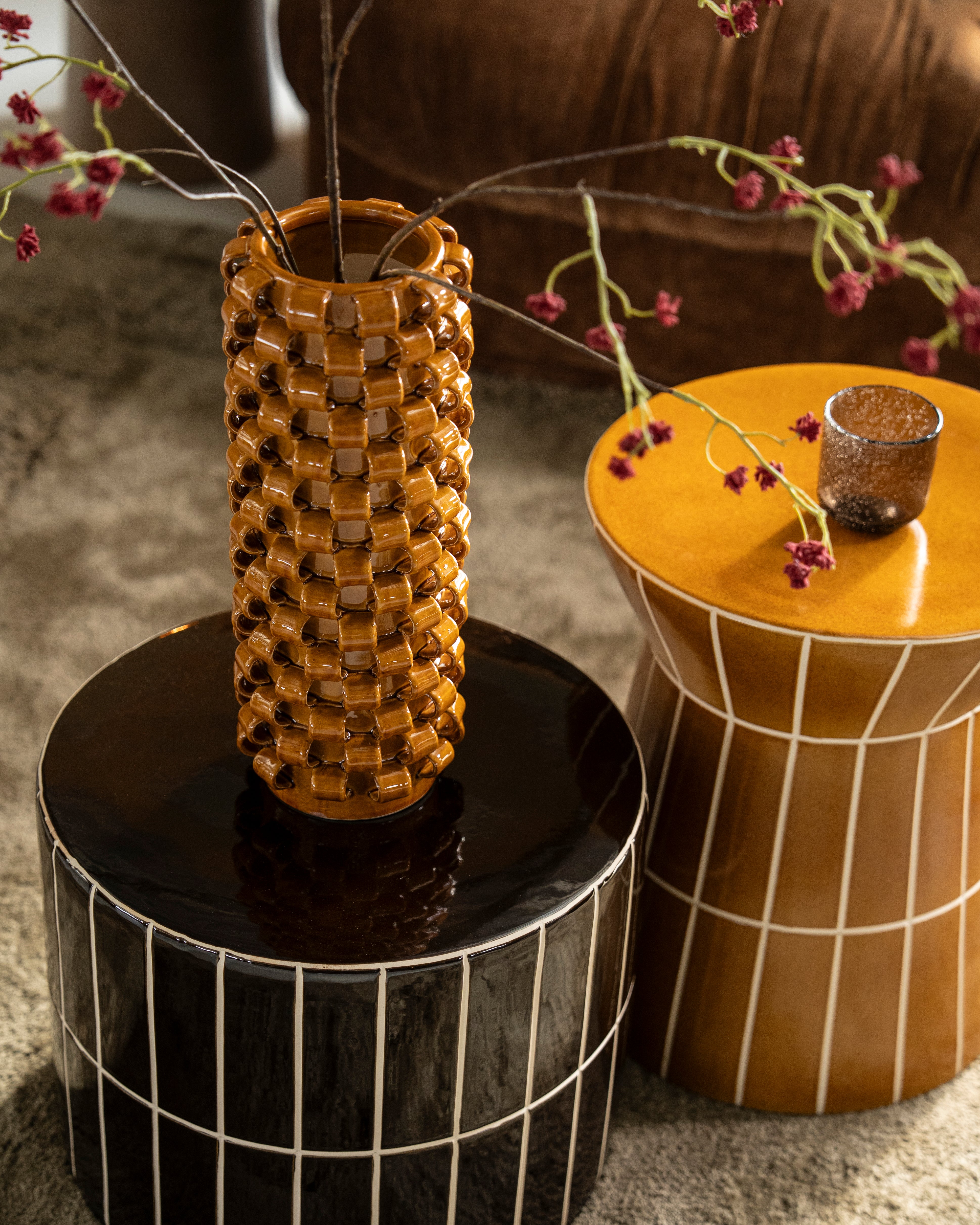 LOOPA vase brown ceramic