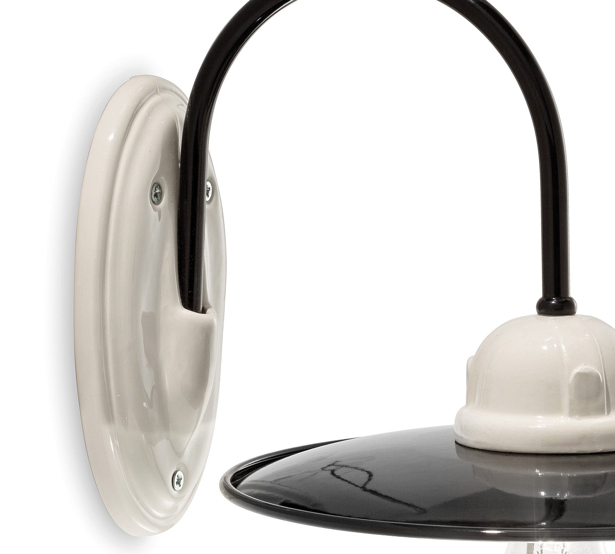 Wandlamp keramisch B&W zwart-wit