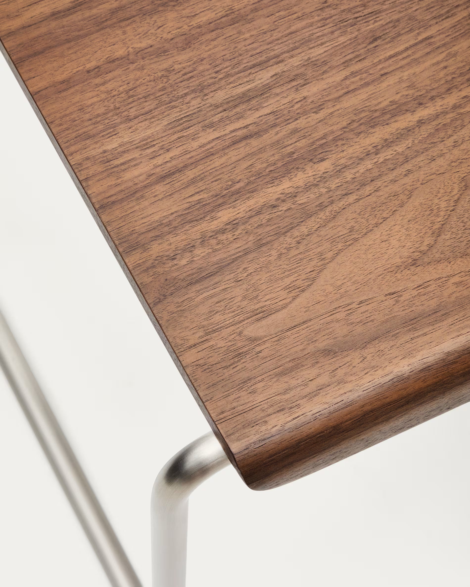 TARSEL bench dark brown walnut veneer with a steel base