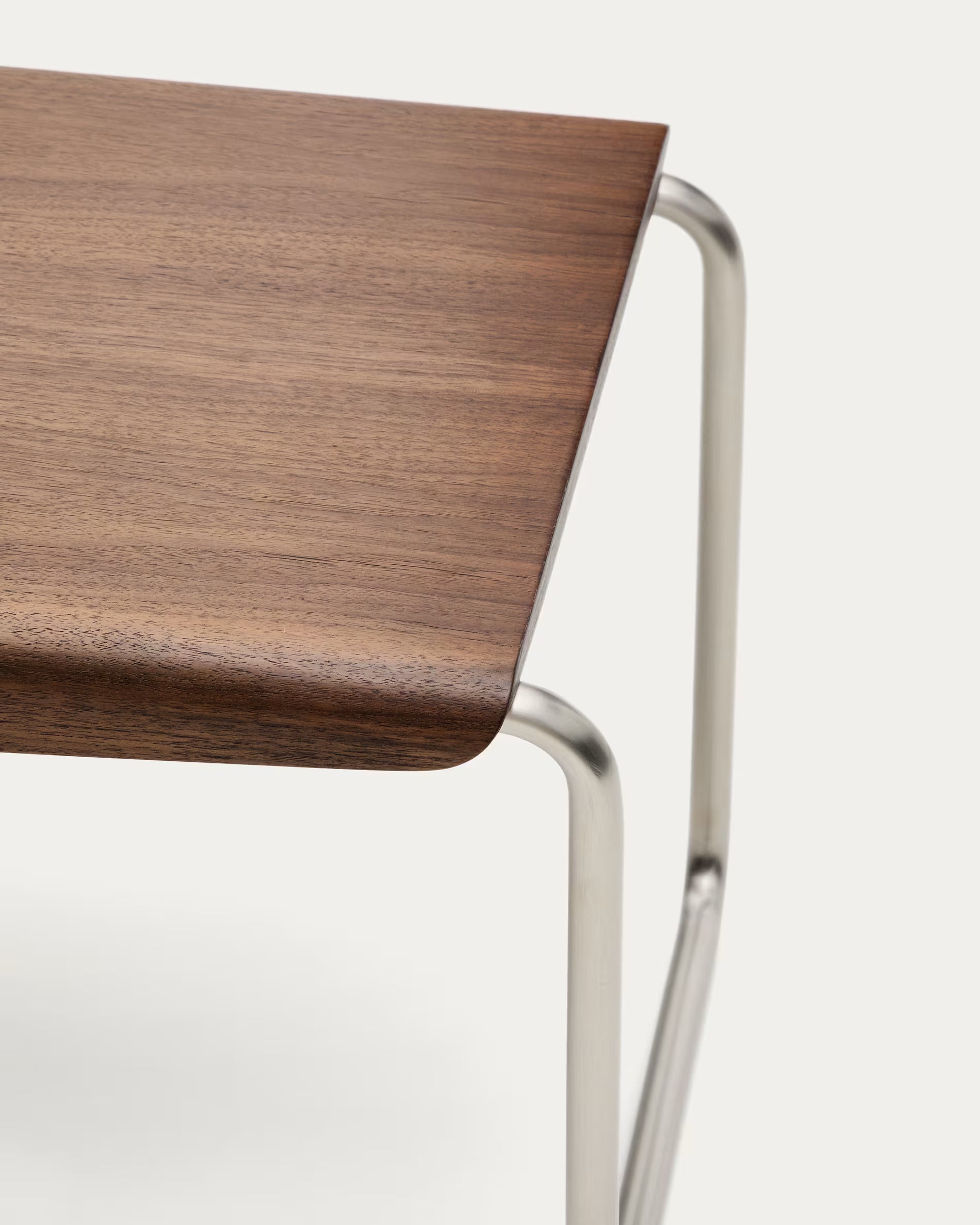 TARSEL bench dark brown walnut veneer with a steel base