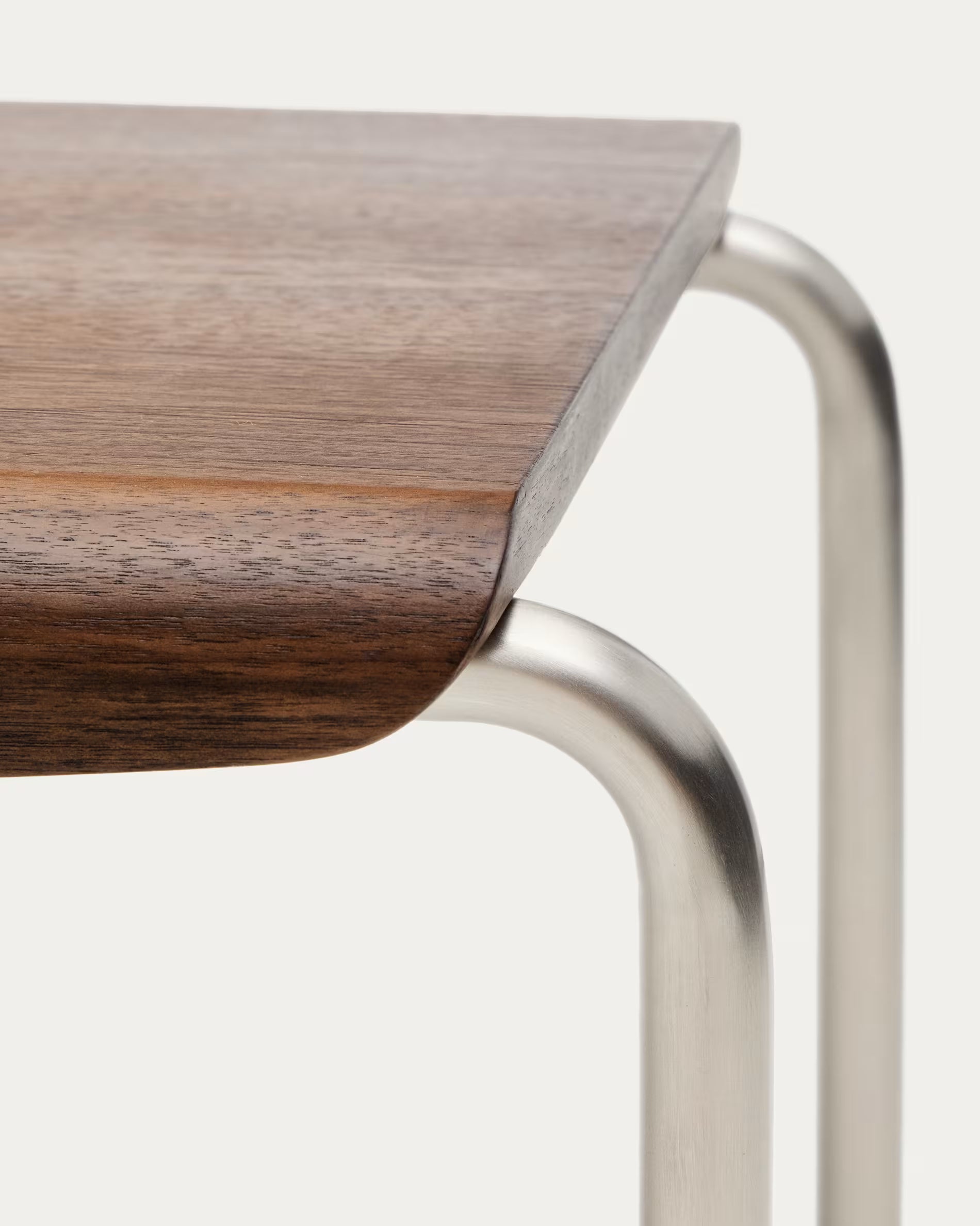 TARSEL bench dark brown walnut veneer with a steel base