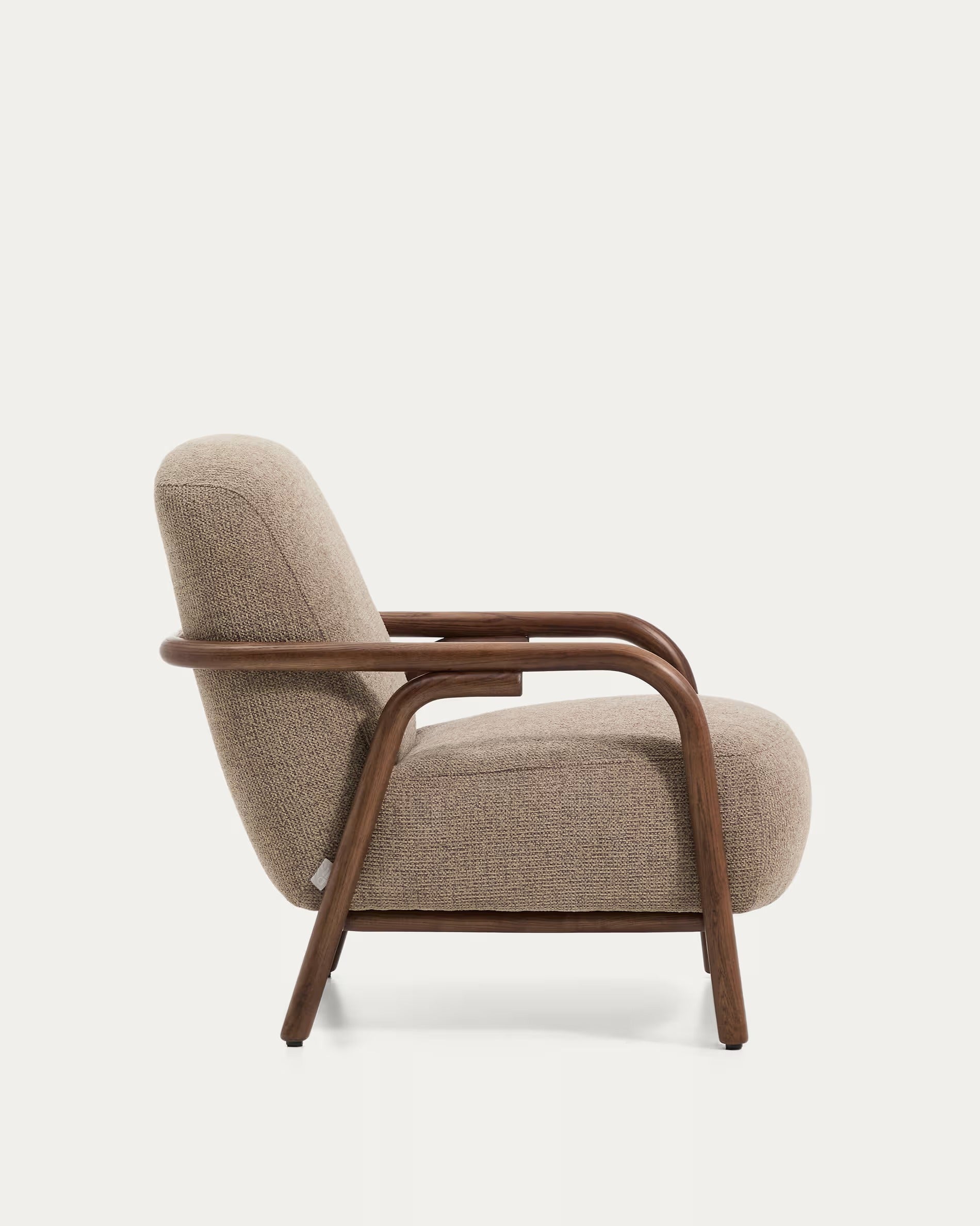 Fauteuil SYLO taupe met een donkere essen basis