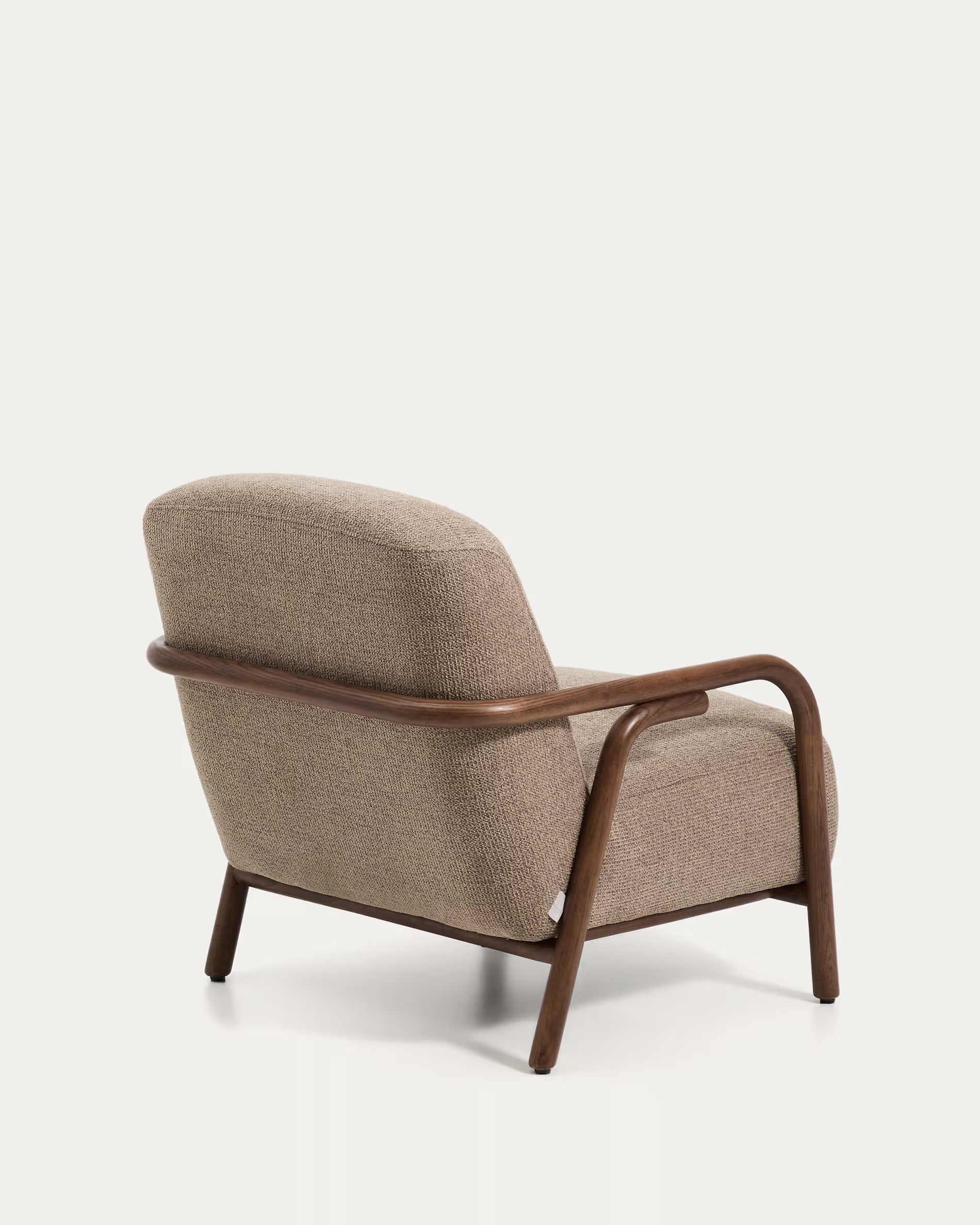 Fauteuil SYLO taupe met een donkere essen basis
