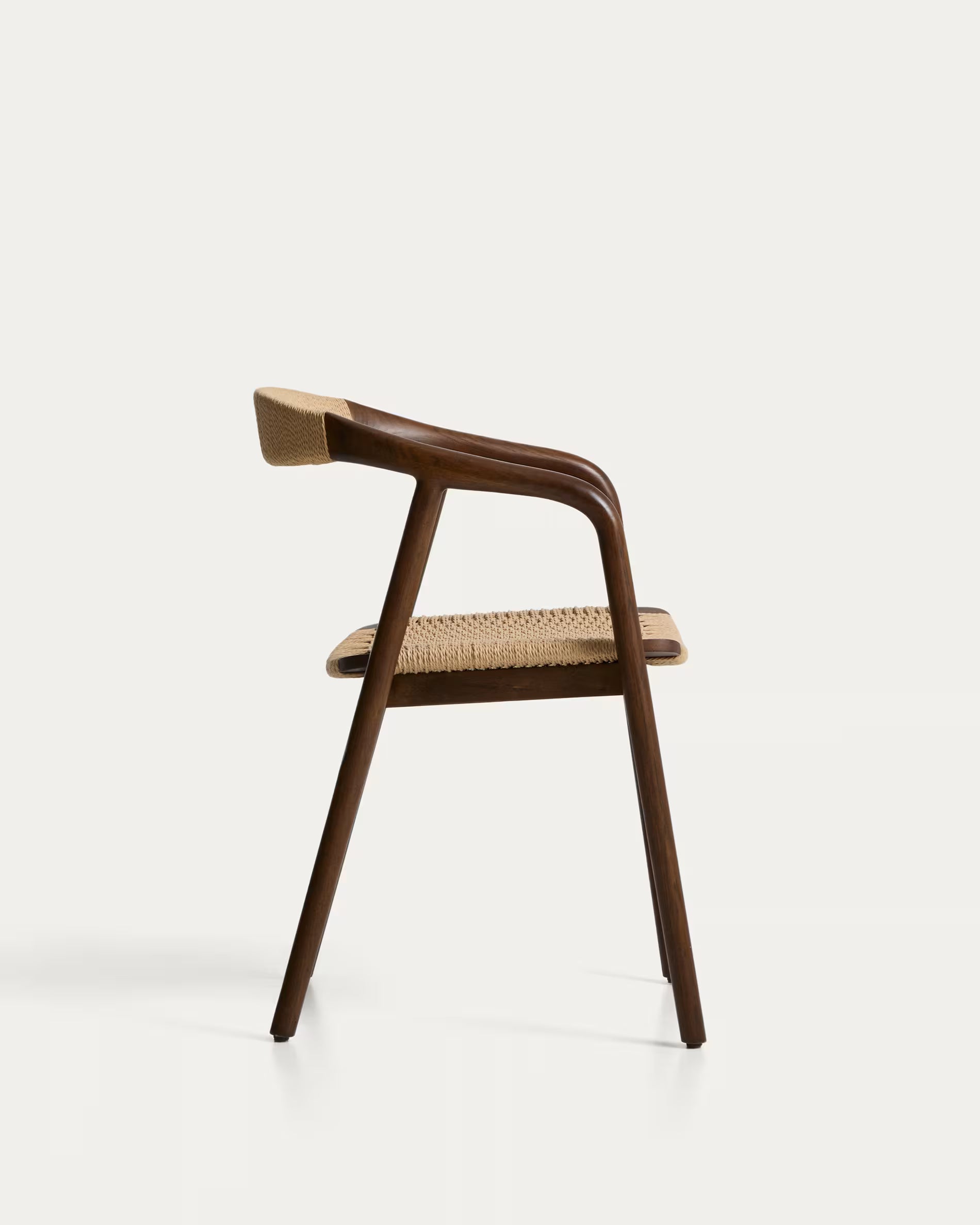 DERILE Chair in Beige with Dark Wooden Base