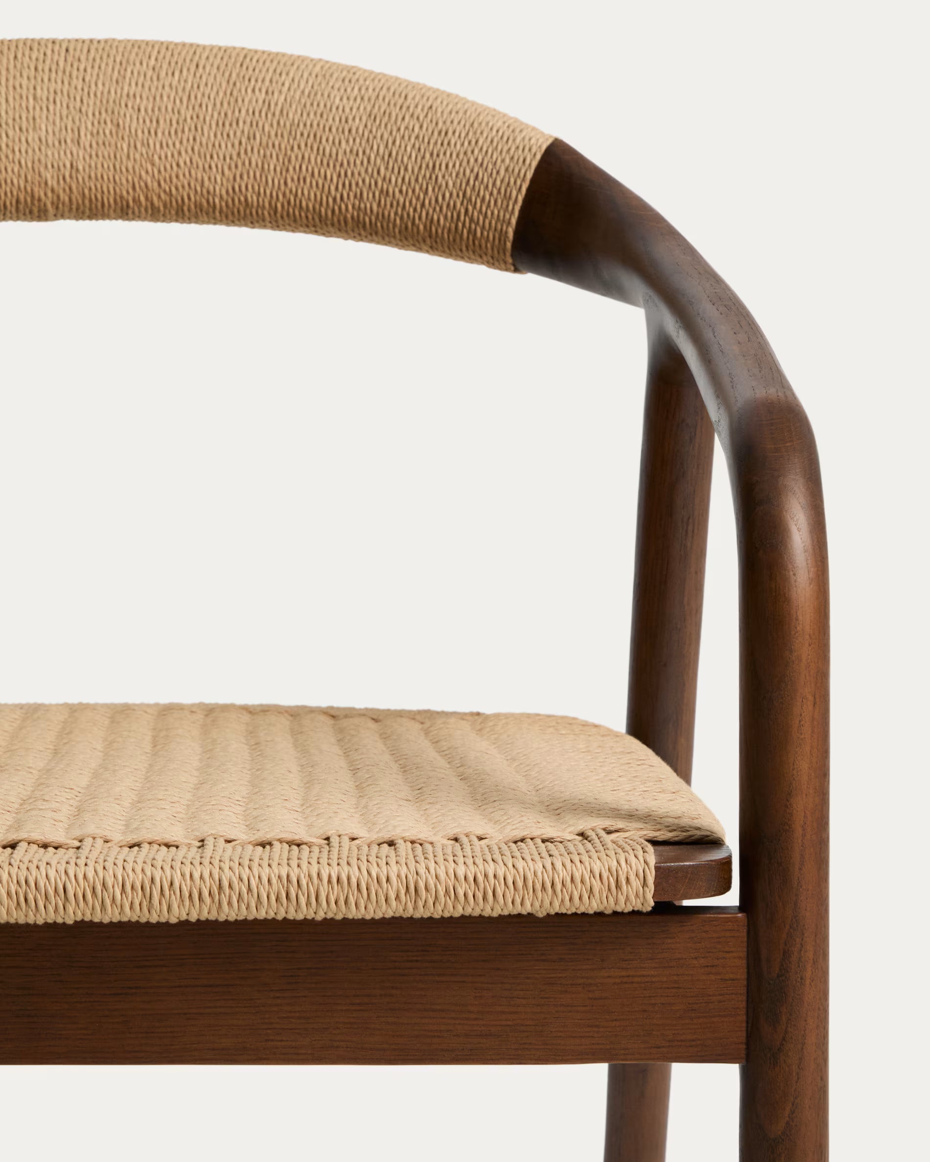 Sessel DERILE beige mit dunklem Holzgestell