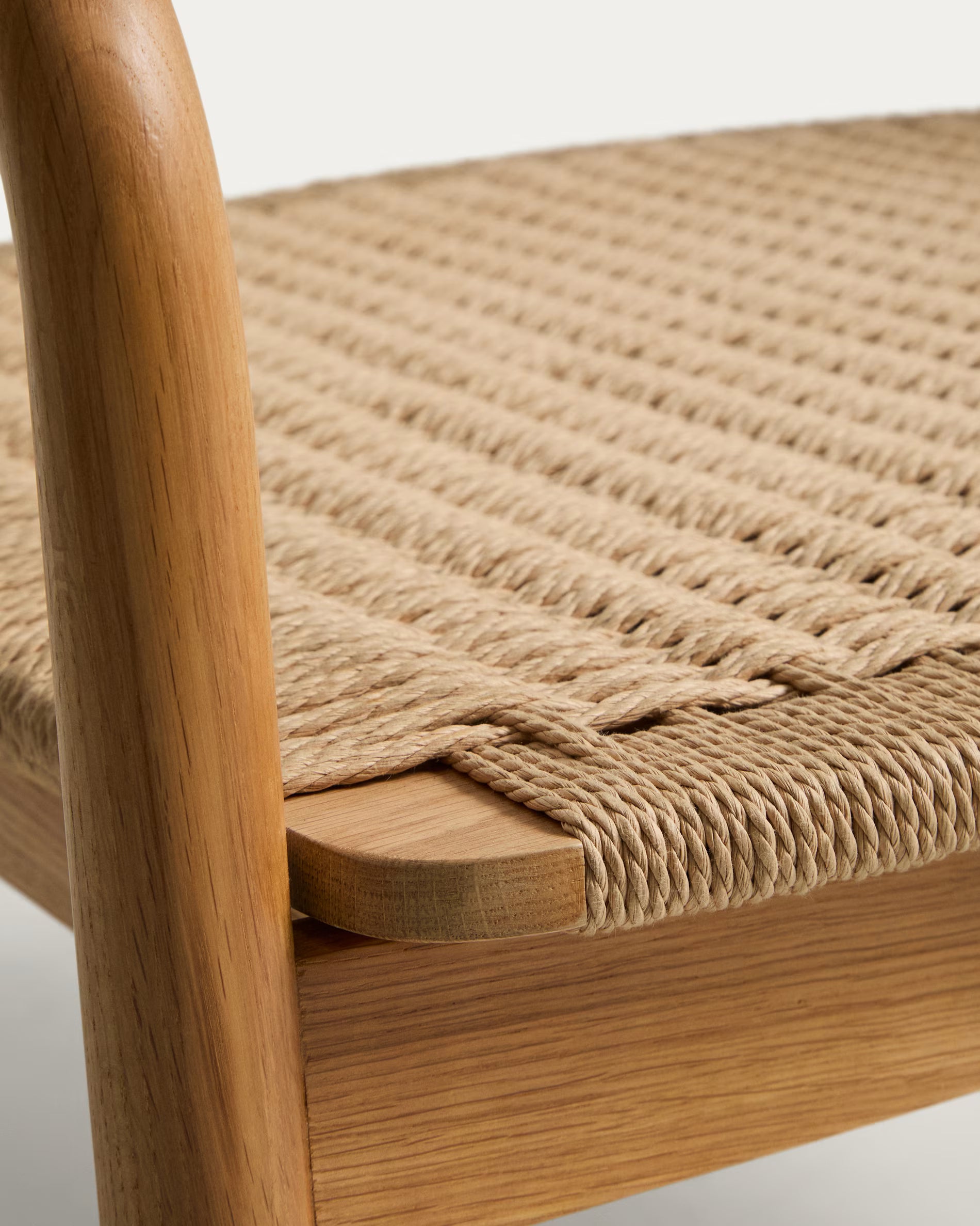 DERILE Beige Armchair with Wooden Base