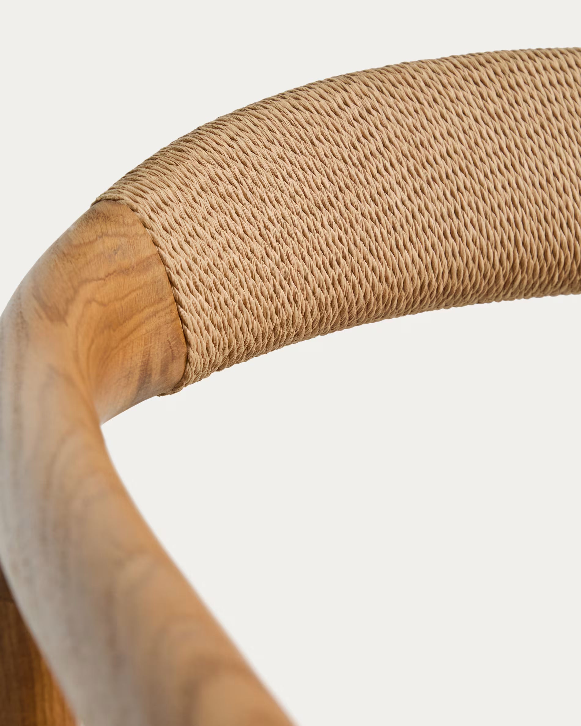 DERILE Beige Armchair with Wooden Base