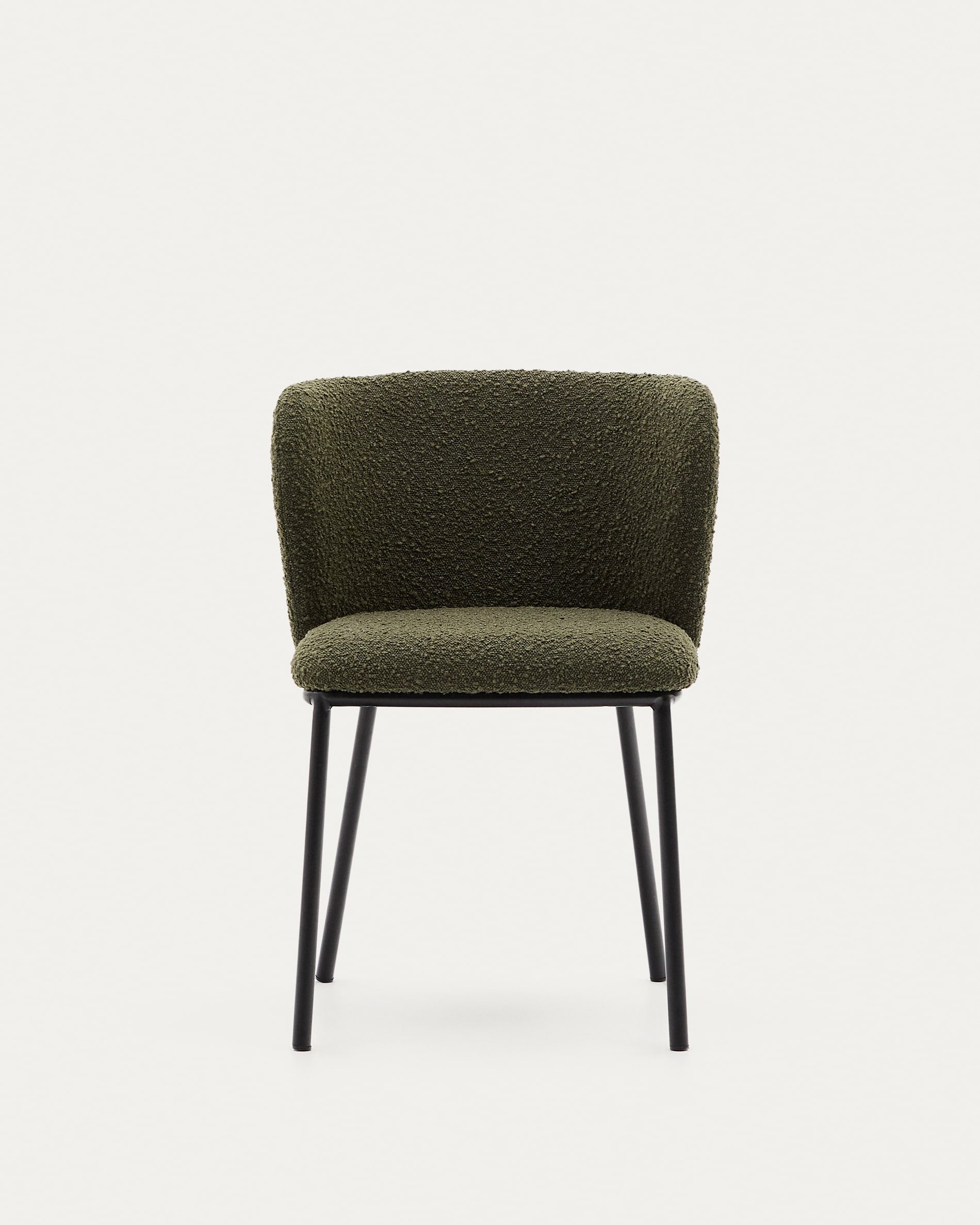 Krzesło w tkaninie boucle CISELIA oliwkowy – tkanina bouclé