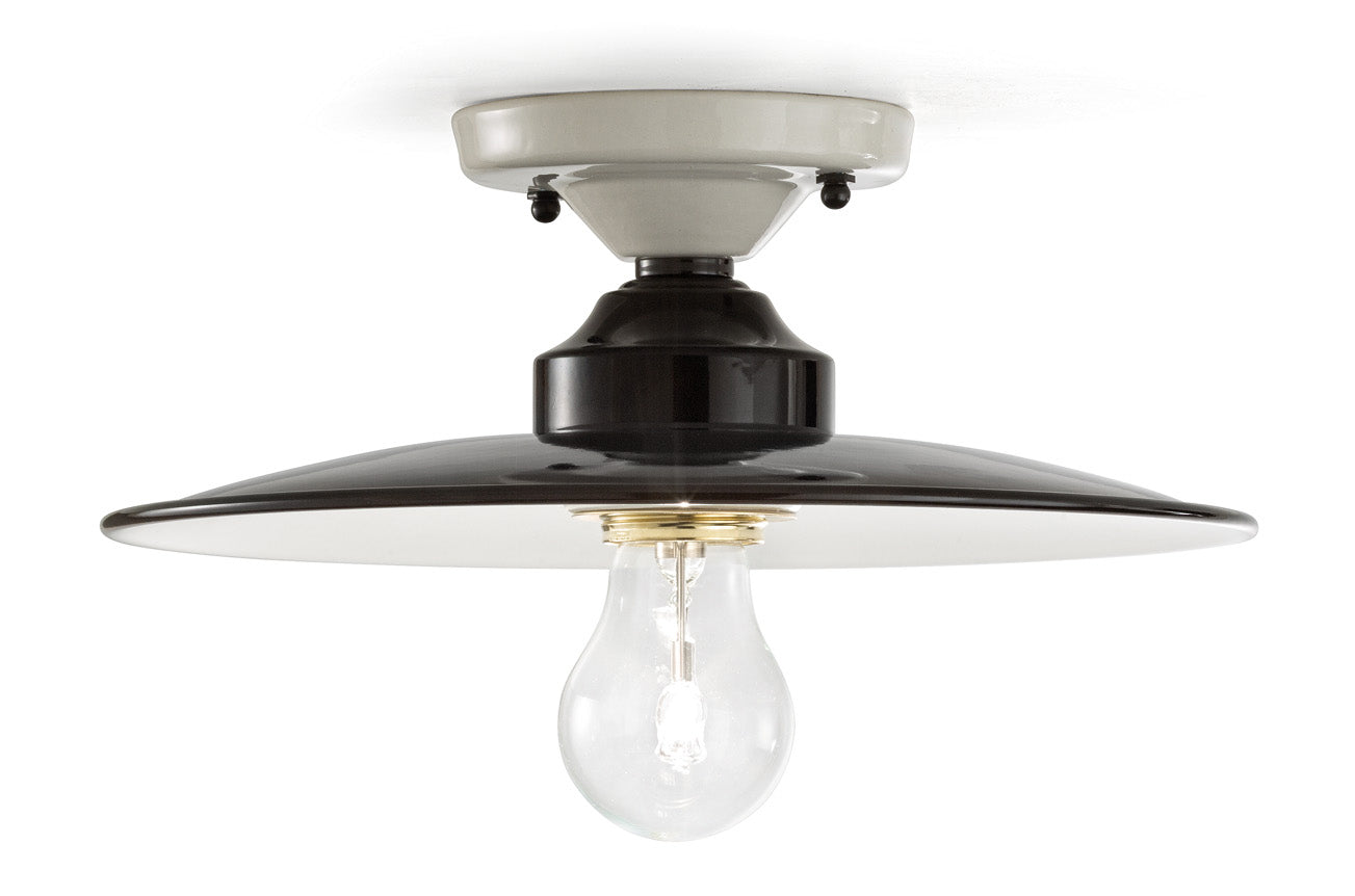 B&W Keramik Deckenlampe schwarz-weiß