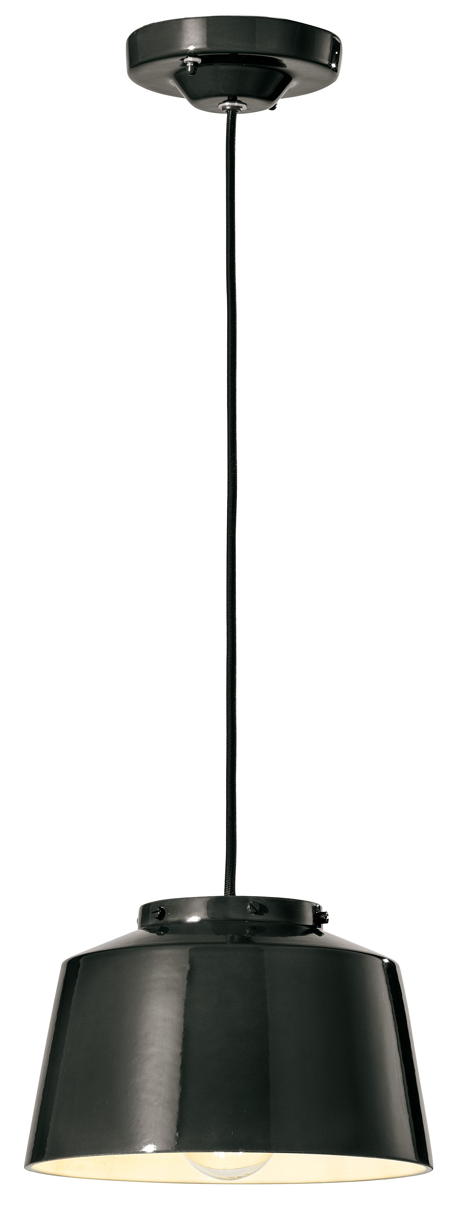 Hanglamp keramisch jaren '50 zwart