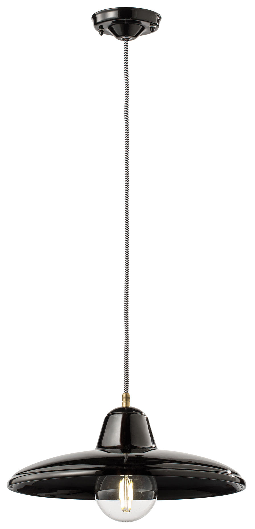 Hanglamp van keramiek B&W zwart