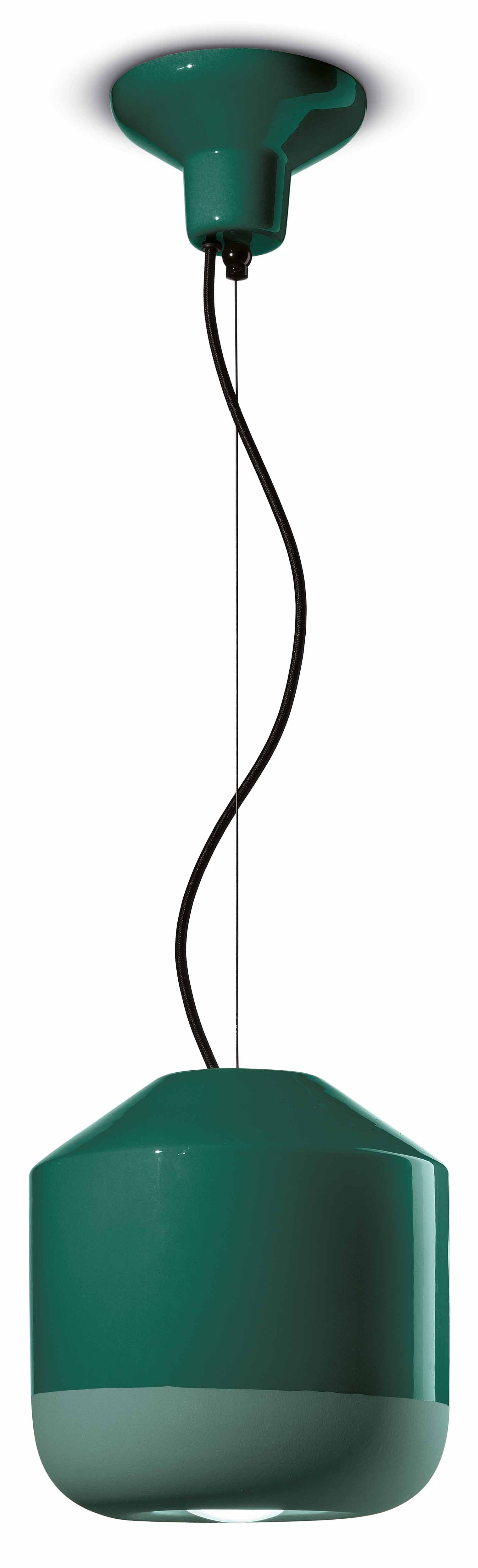 Hanglamp van keramiek BELLOTA in flesgroen