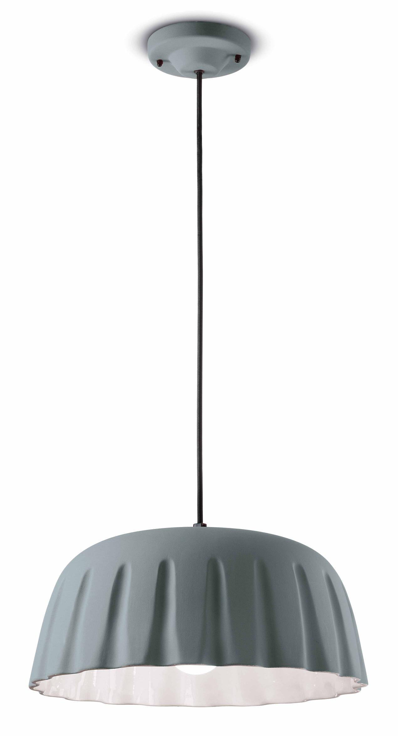 Lampa wisząca ceramiczna MADAME GRES szary – styl art déco